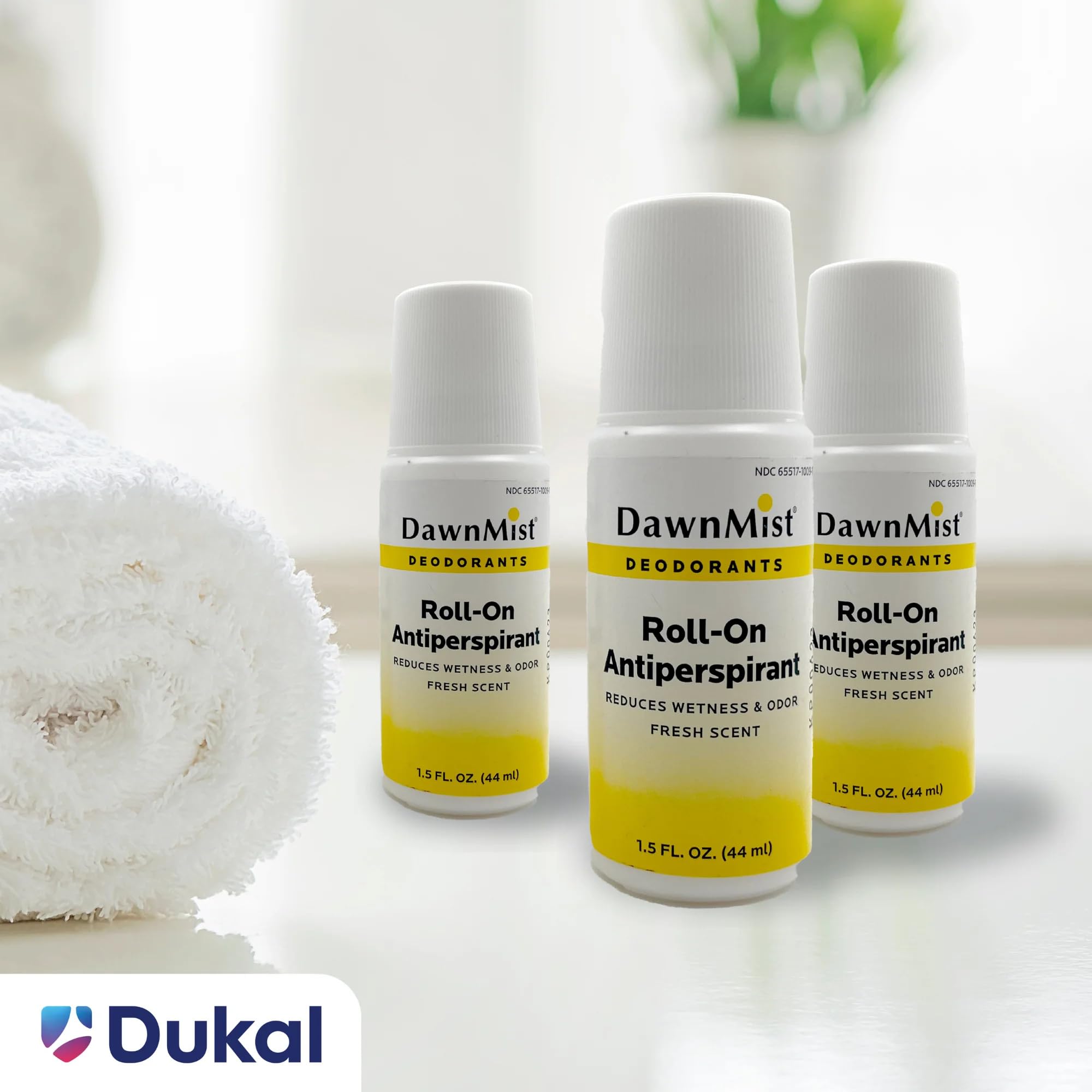 Dukal RD15 DawnMist Roll On Antiperspirant & Deodorant, Fresh Scent, Travel Size, 1.5oz