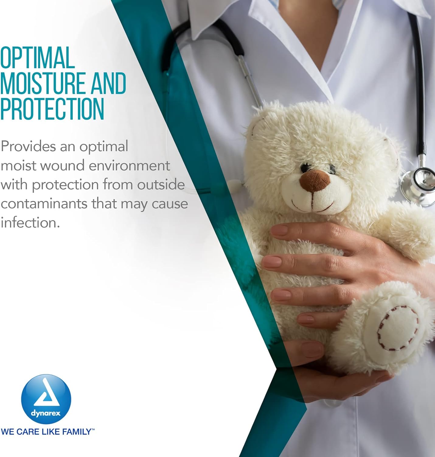 Dynarex 3036 DynaGuard Waterproof Dressing, Sterile, Four-Layer Composite Dressing, 6" x 6", Pack of 10