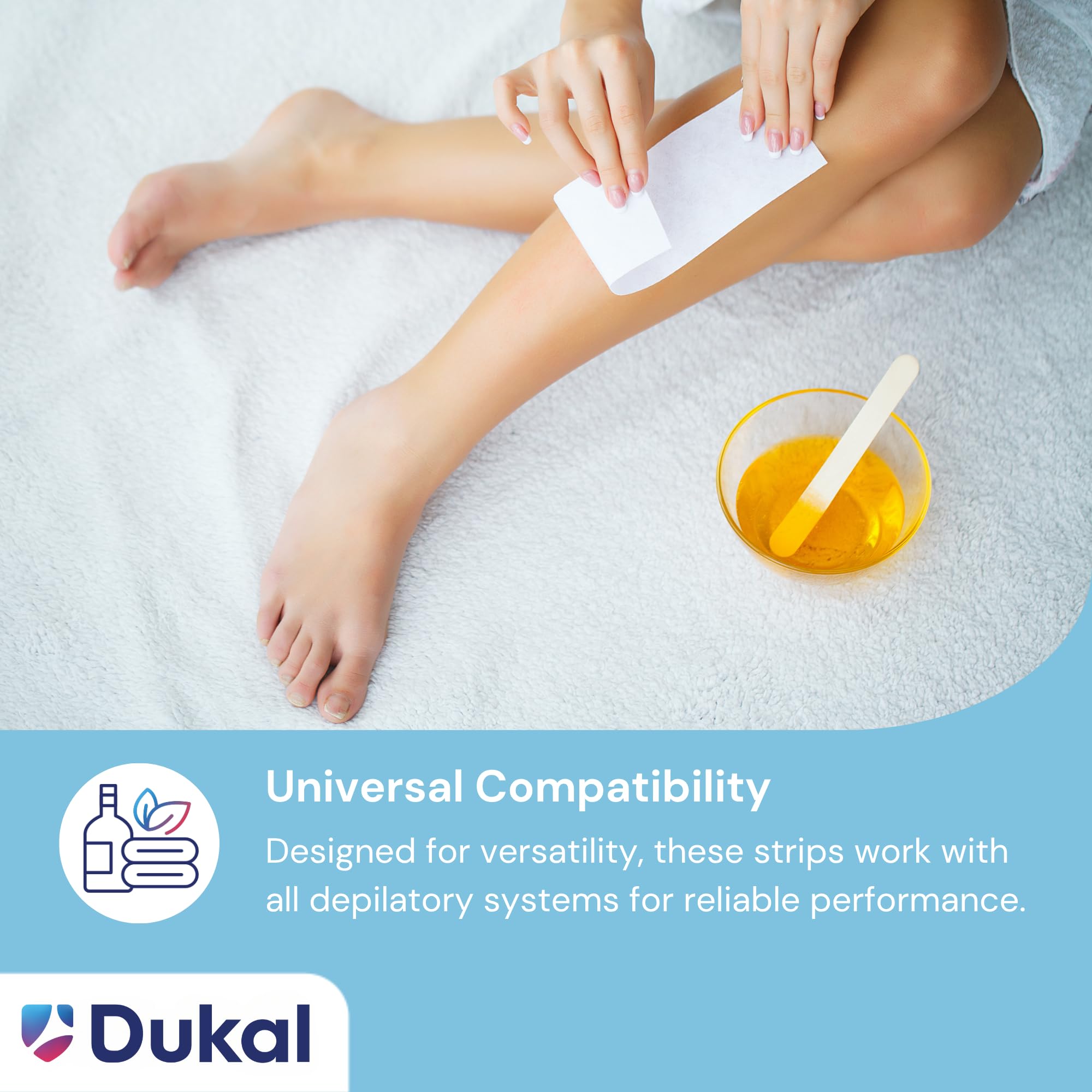 Dukal Non-Woven Waxing Strips – 3" x 9", 100 per Pack – Professional Hair Removal Strips for Face & Body, Disposable, Lint-Free, Spa & Salon Use