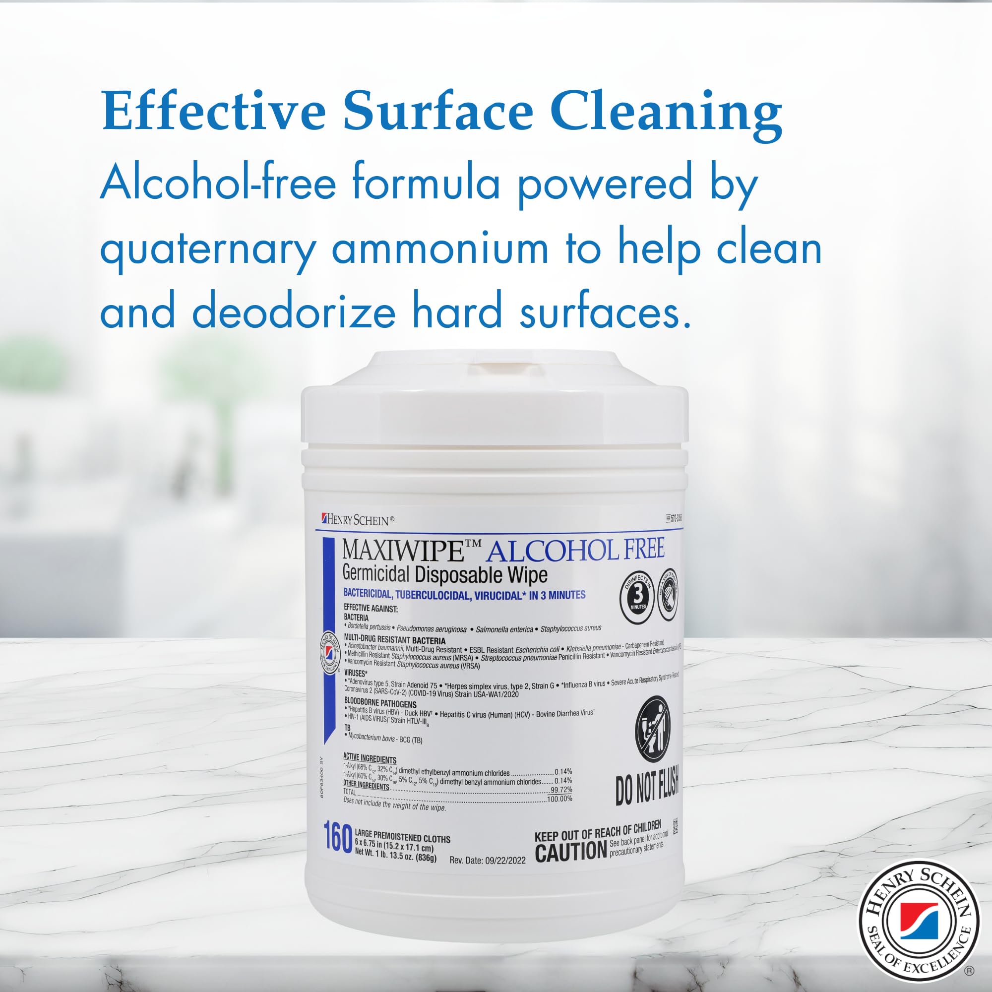 MaxiWipe Alcohol-Free Cleaning Wipes, Ready-to-Use Surface Wipes, Fragrance-Free