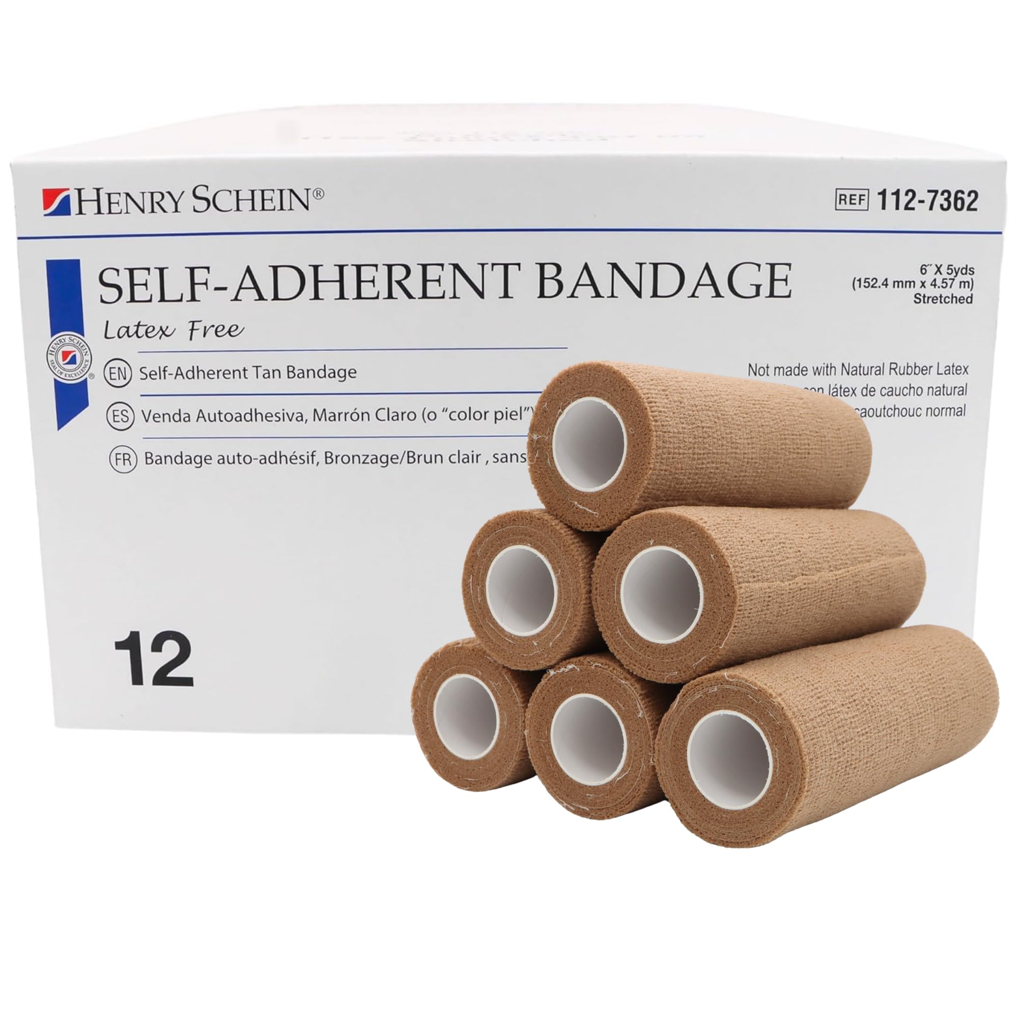 Henry Schein Premium Self-Adherent Elastic Bandage Wrap – Flexible, Latex-Free, Non-Sterile Medical Wrap for Compression & Wound Support