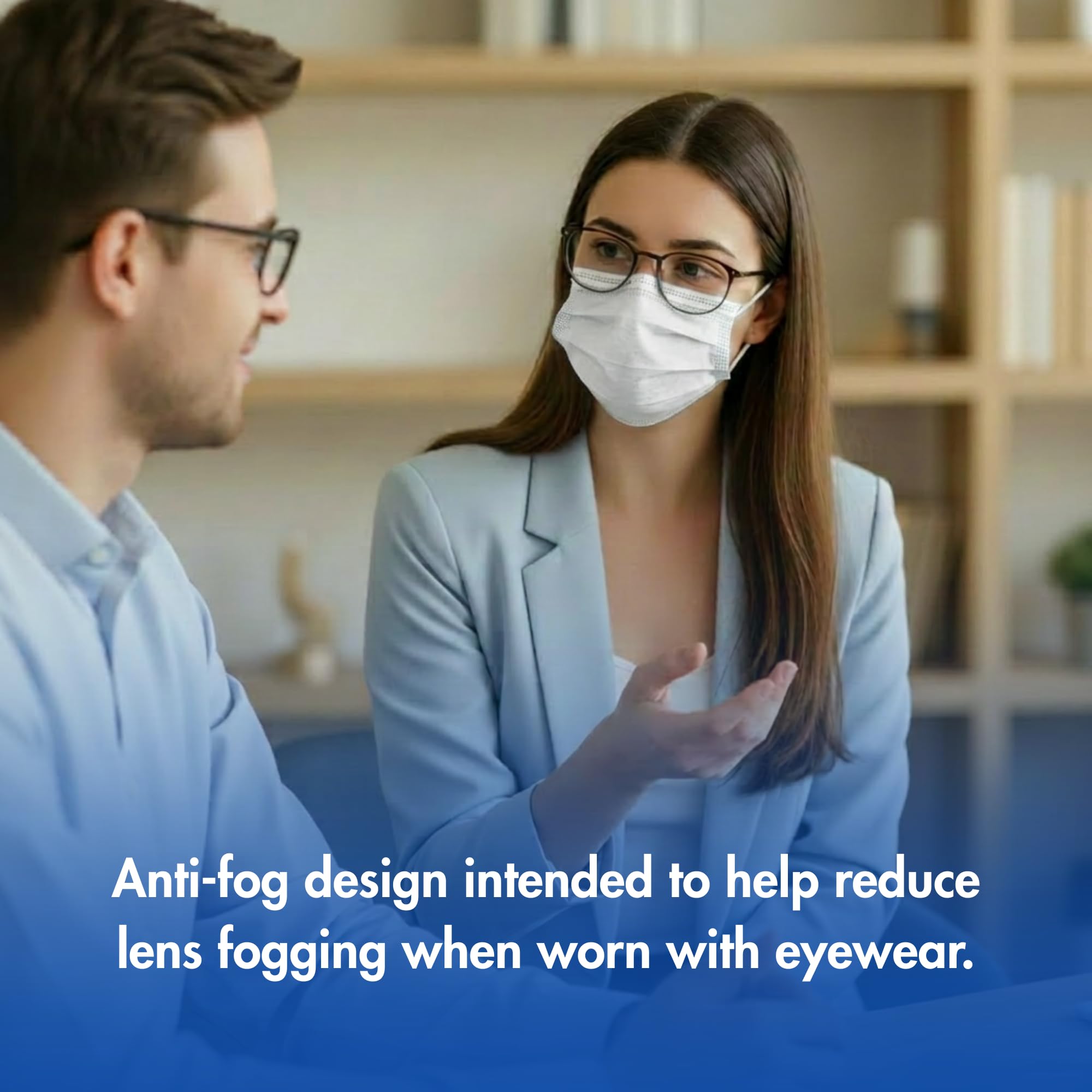 Criterion ASTM Level 3 Disposable Face Mask – Anti-Fog, Mask, 3-Ply, Fluid Resistant, Latex-Free, Flat Earloops, Adult, 50/Box