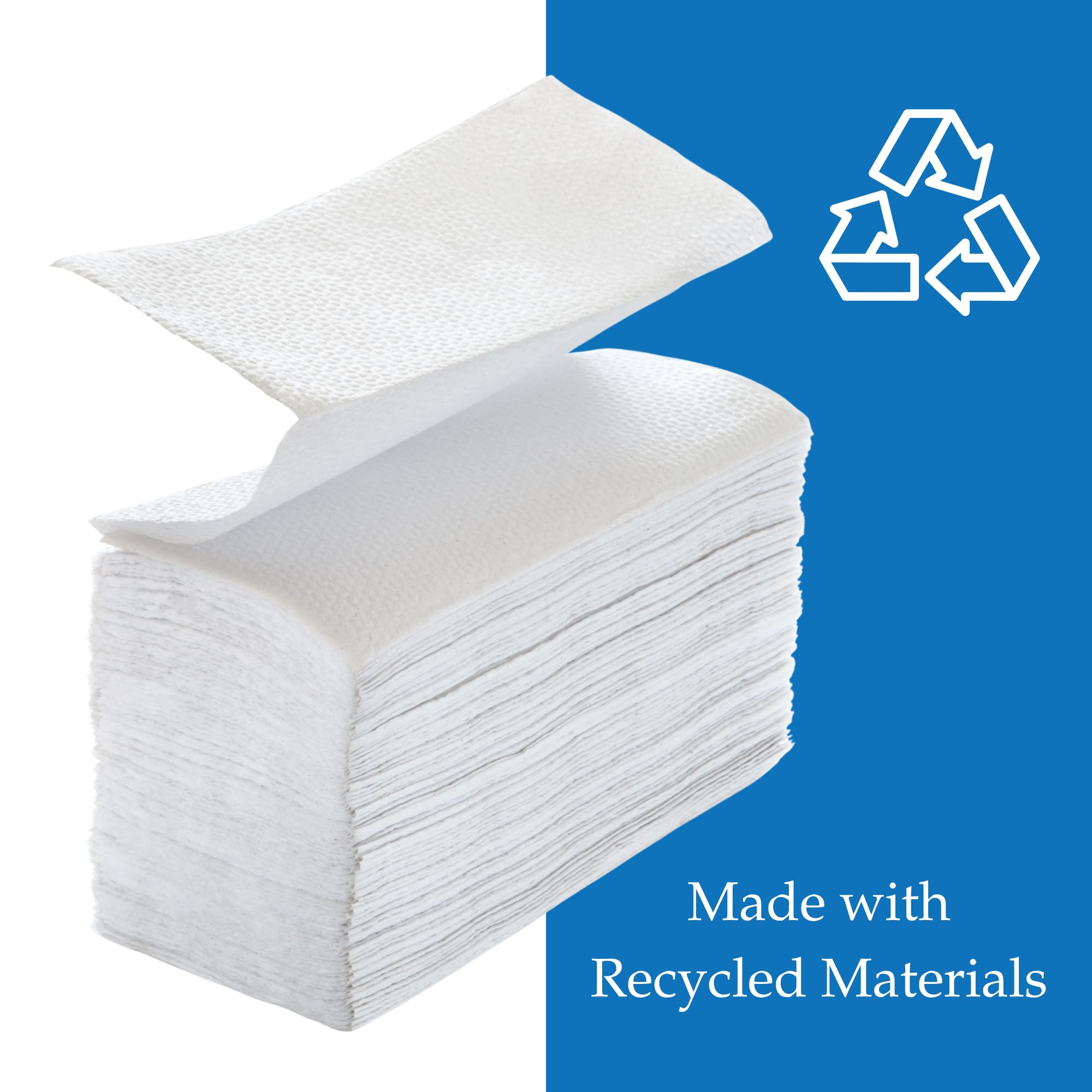 Henry Schein Multifold Paper Towels (570-0703) with Fast-Drying Absorbency Pockets, 16 Packs/Case, 250 Multifold Towels/Pack, White