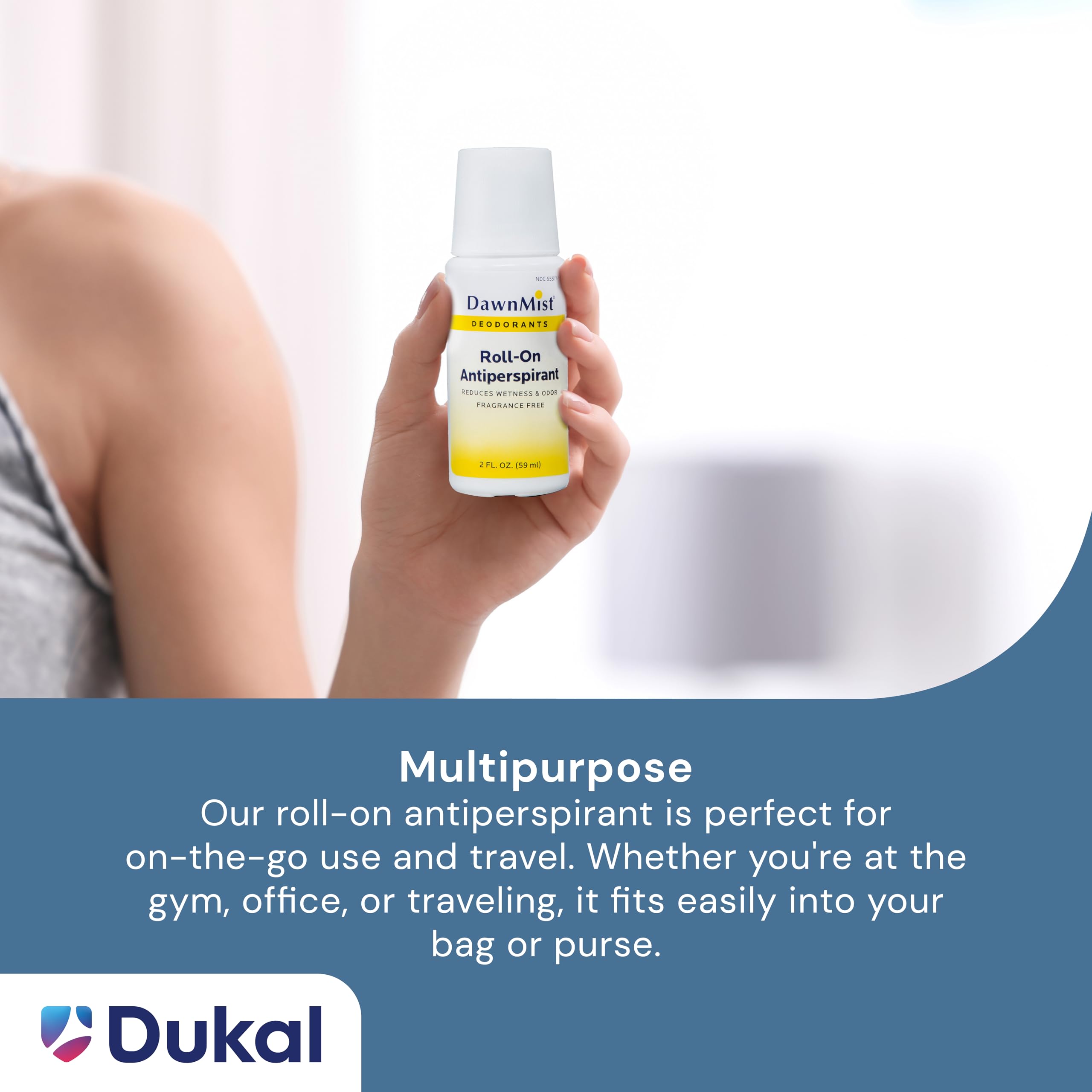 Dukal Dawn Mist Antiperspirant Deodorant, 2 oz., Unscented, Roll-On (Pack of 96) RD20