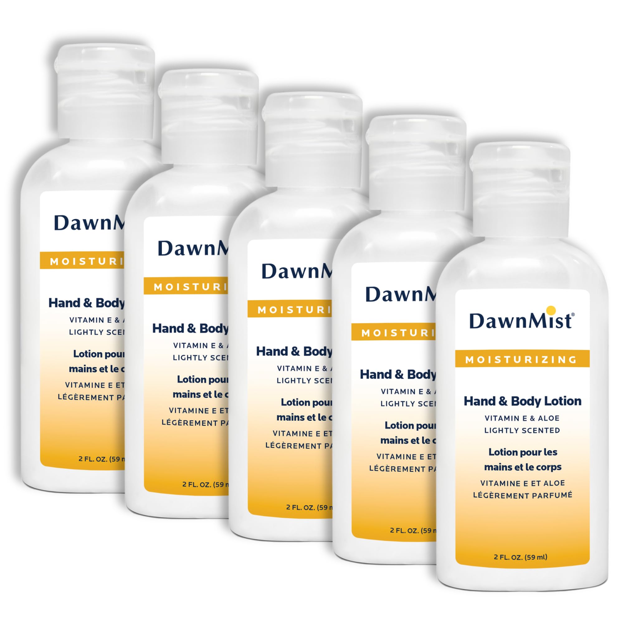 Dukal DawnMist Hand and Body Lotion with Dispensing Cap, 2 oz. – Travel-Sized Moisturizing Bottles for Soft, Hydrated Skin