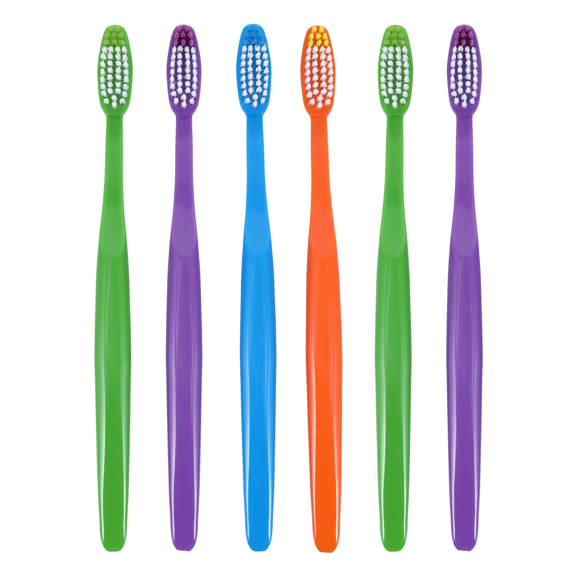Henry Schein Acclean Adult Toothbrush, Angled Compact Head with 40 Tuft Bristles, 4 Assorted Colors (Colors May Vary), Multi Pack for Home, Travel, and Family Use