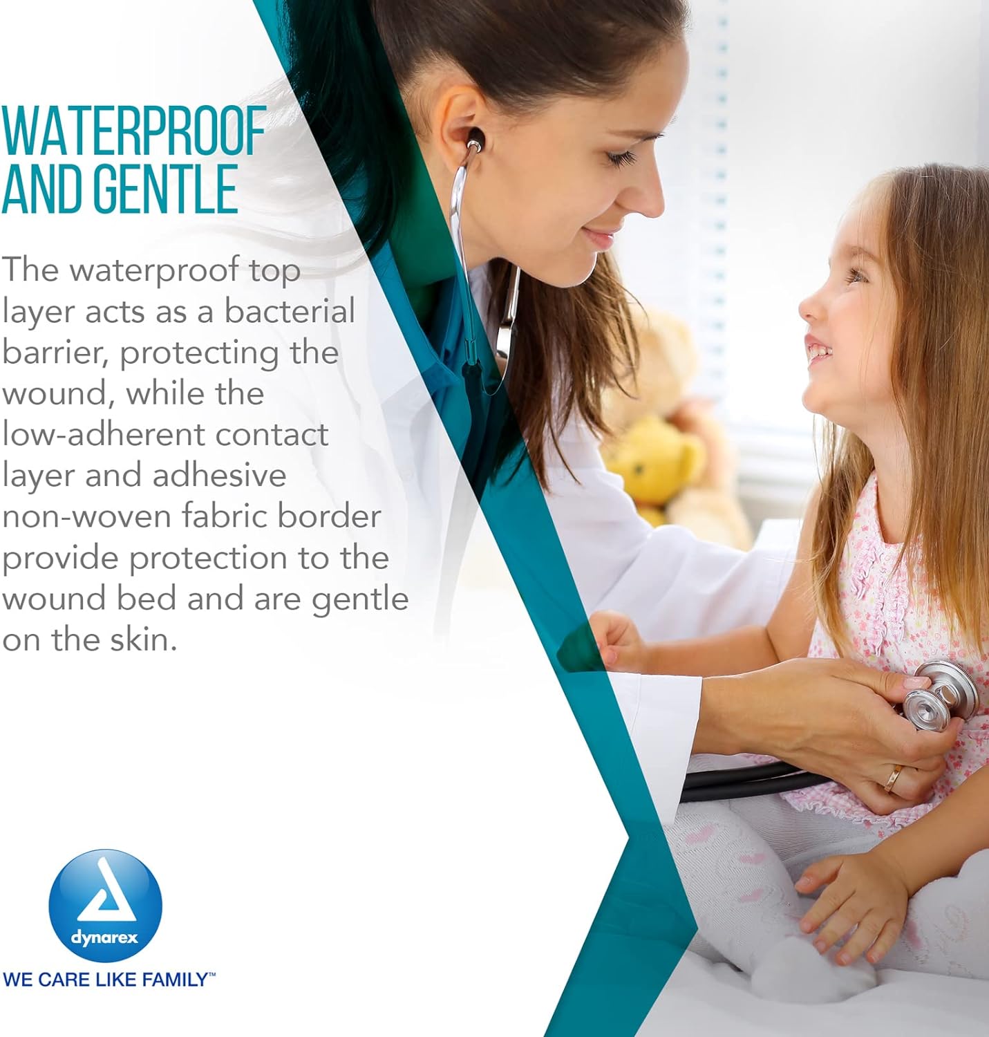 Dynarex 3036 DynaGuard Waterproof Dressing, Sterile, Four-Layer Composite Dressing, 6" x 6", Pack of 10