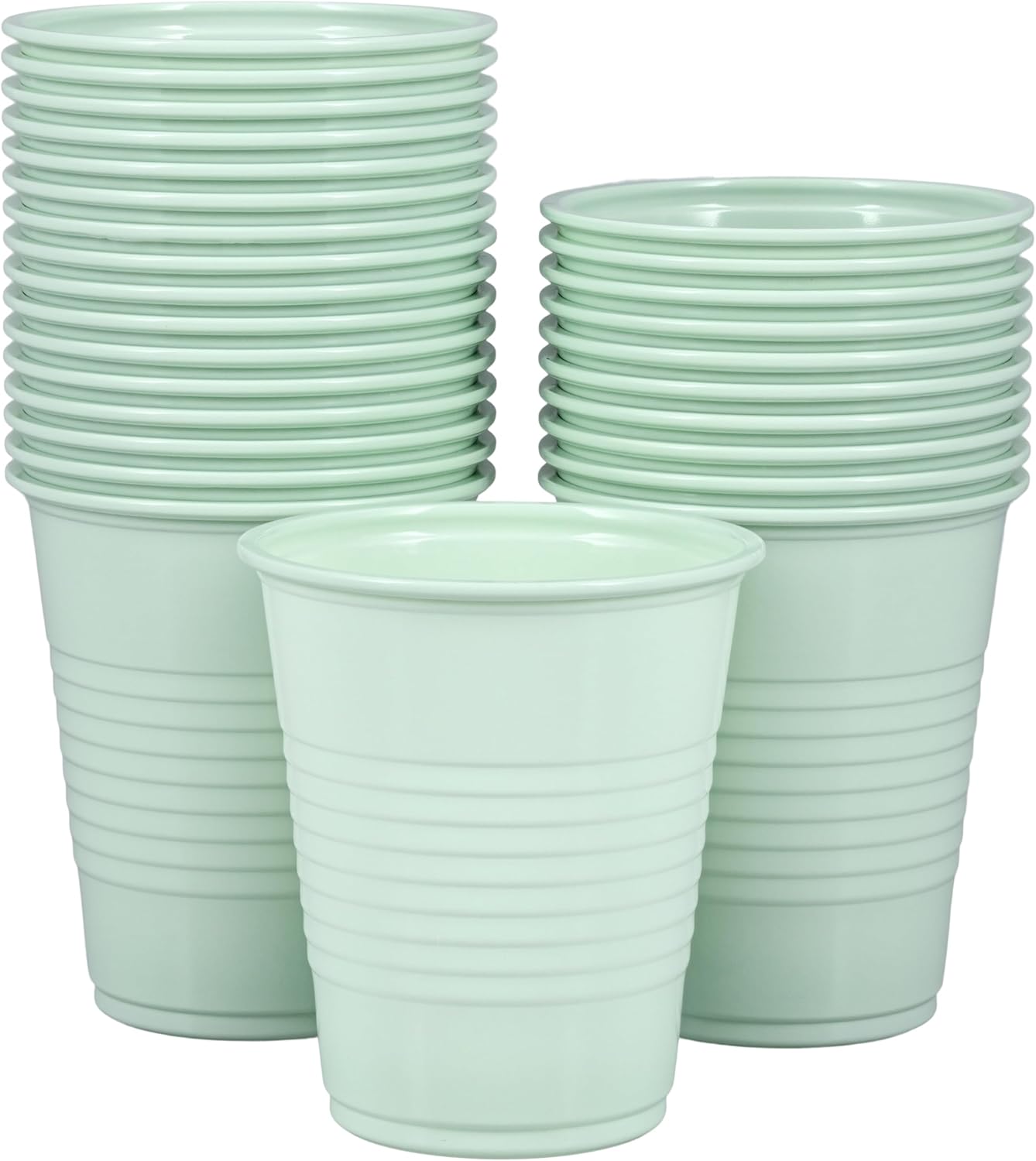 1000 Plastic Green Disposable Drinking Cups – 5 oz, Double-Coated for Durability, Latex-Free, Embossed Grip, Perfect for Office, Medical & Event Use