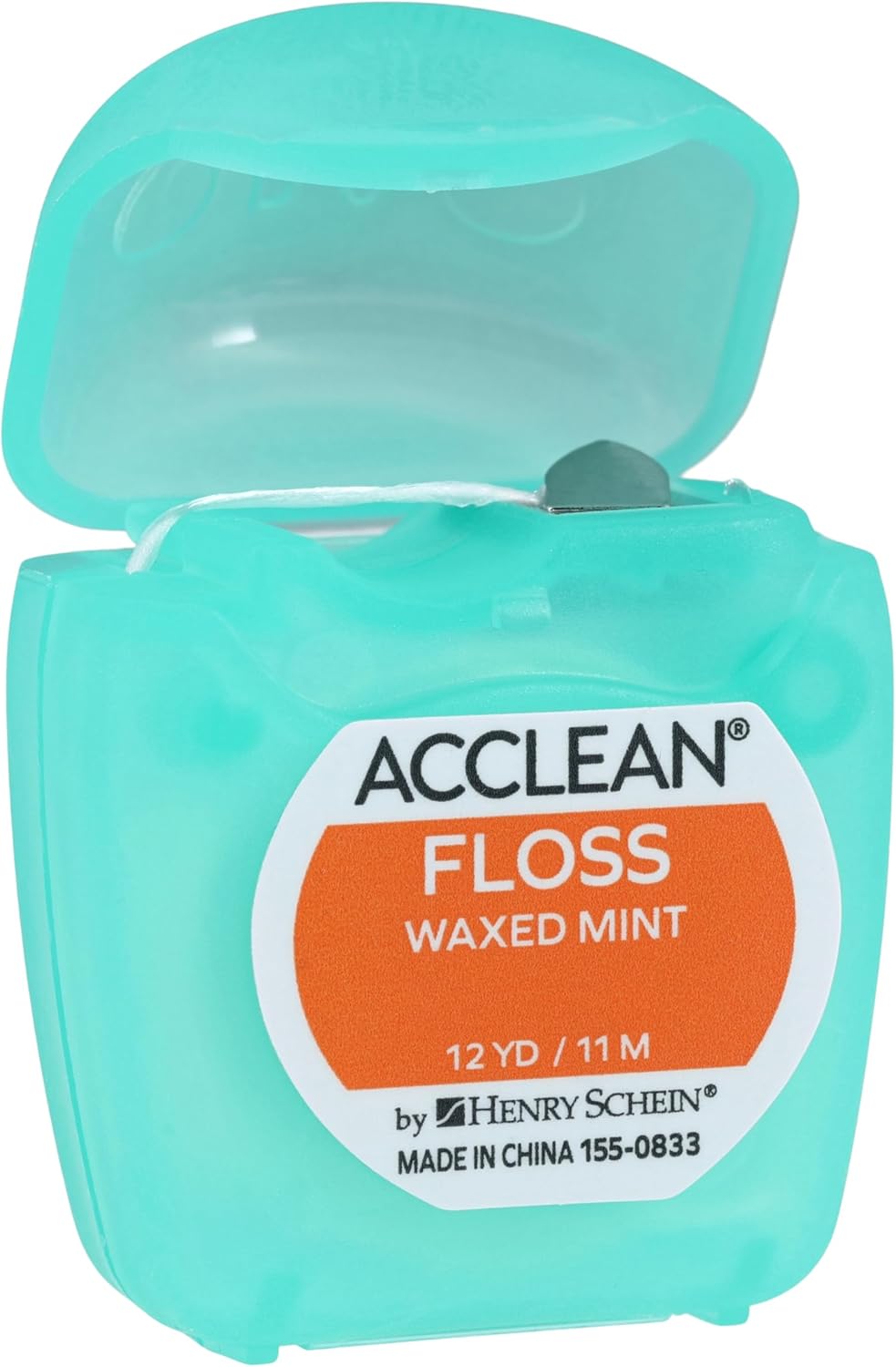 Acclean Dental Floss, Nylon, Waxed, 12 Yards, Mint Flavor, Patient Size