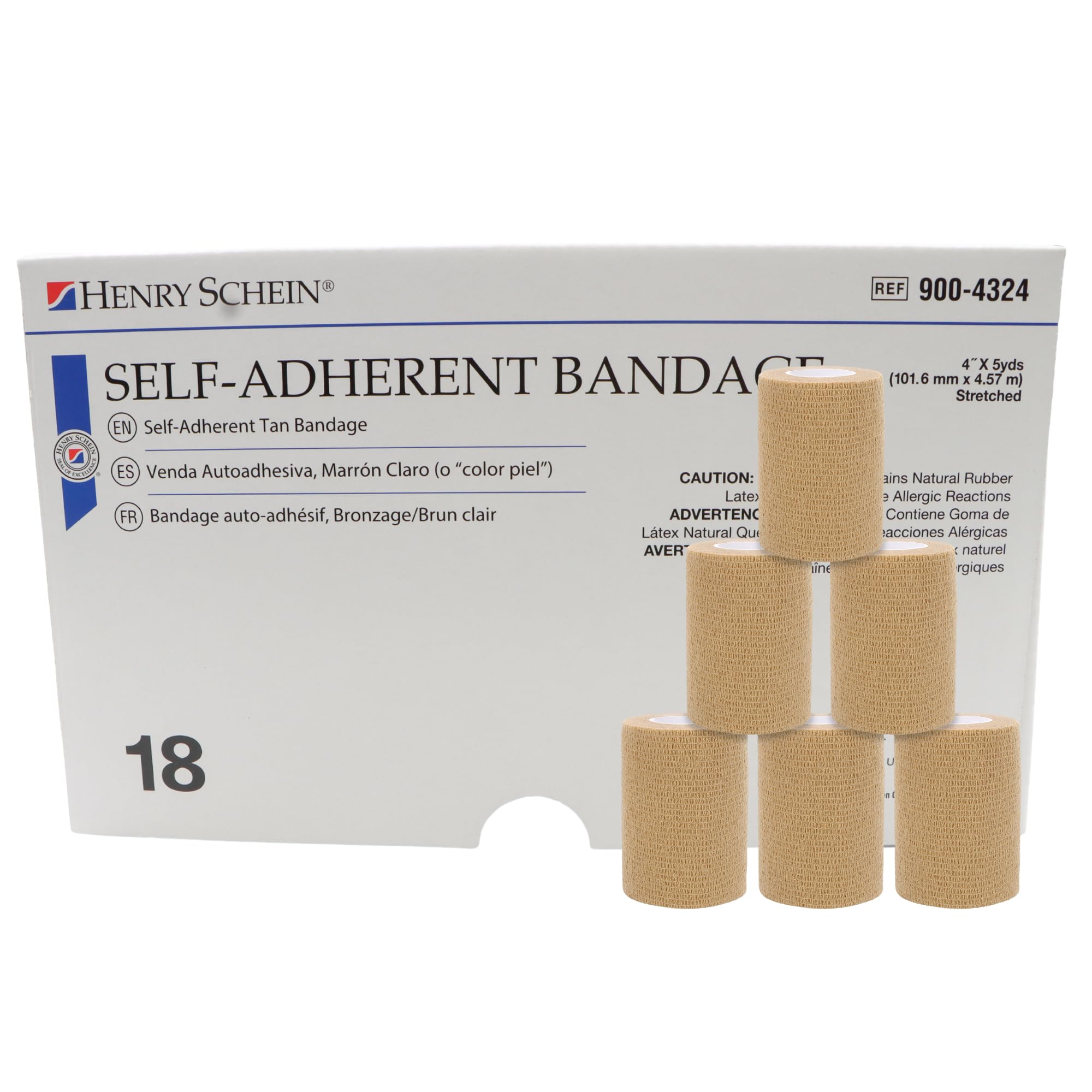 Henry Schein Premium Self-Adherent Elastic Bandage Wrap – Flexible, Latex-Free, Non-Sterile Medical Wrap for Compression & Wound Support