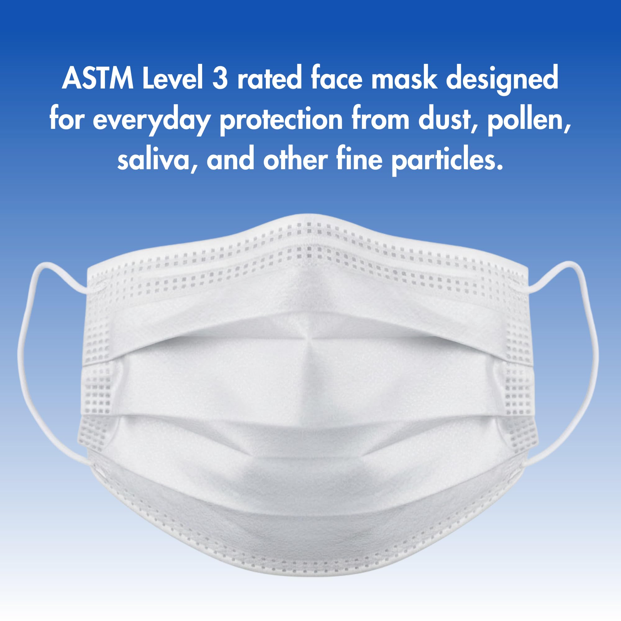 Criterion ASTM Level 3 Disposable Face Mask – Anti-Fog, Mask, 3-Ply, Fluid Resistant, Latex-Free, Flat Earloops, Adult, 50/Box
