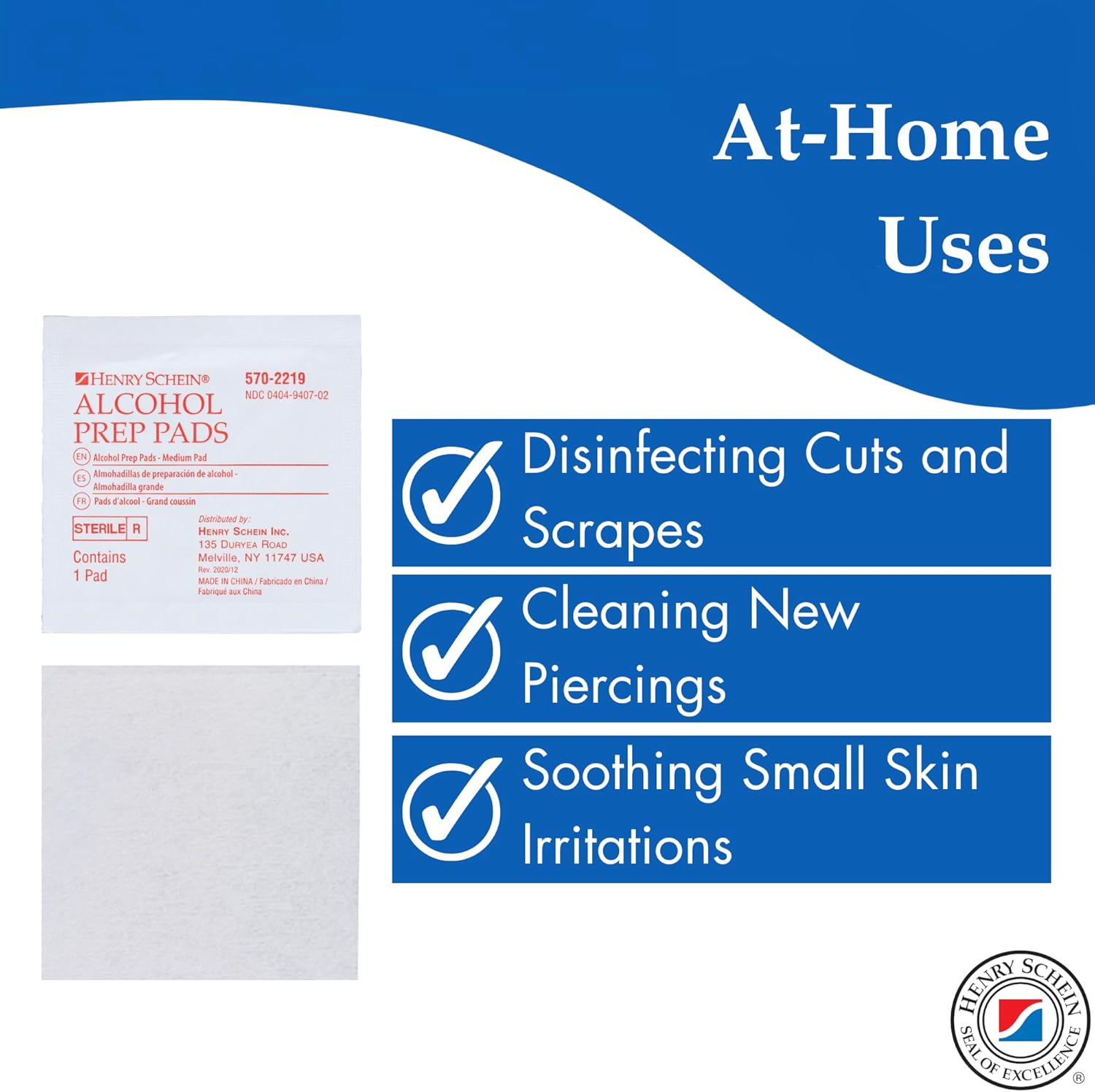 Henry Schein Alcohol Prep Pads - Medium, 2-ply, Sterile