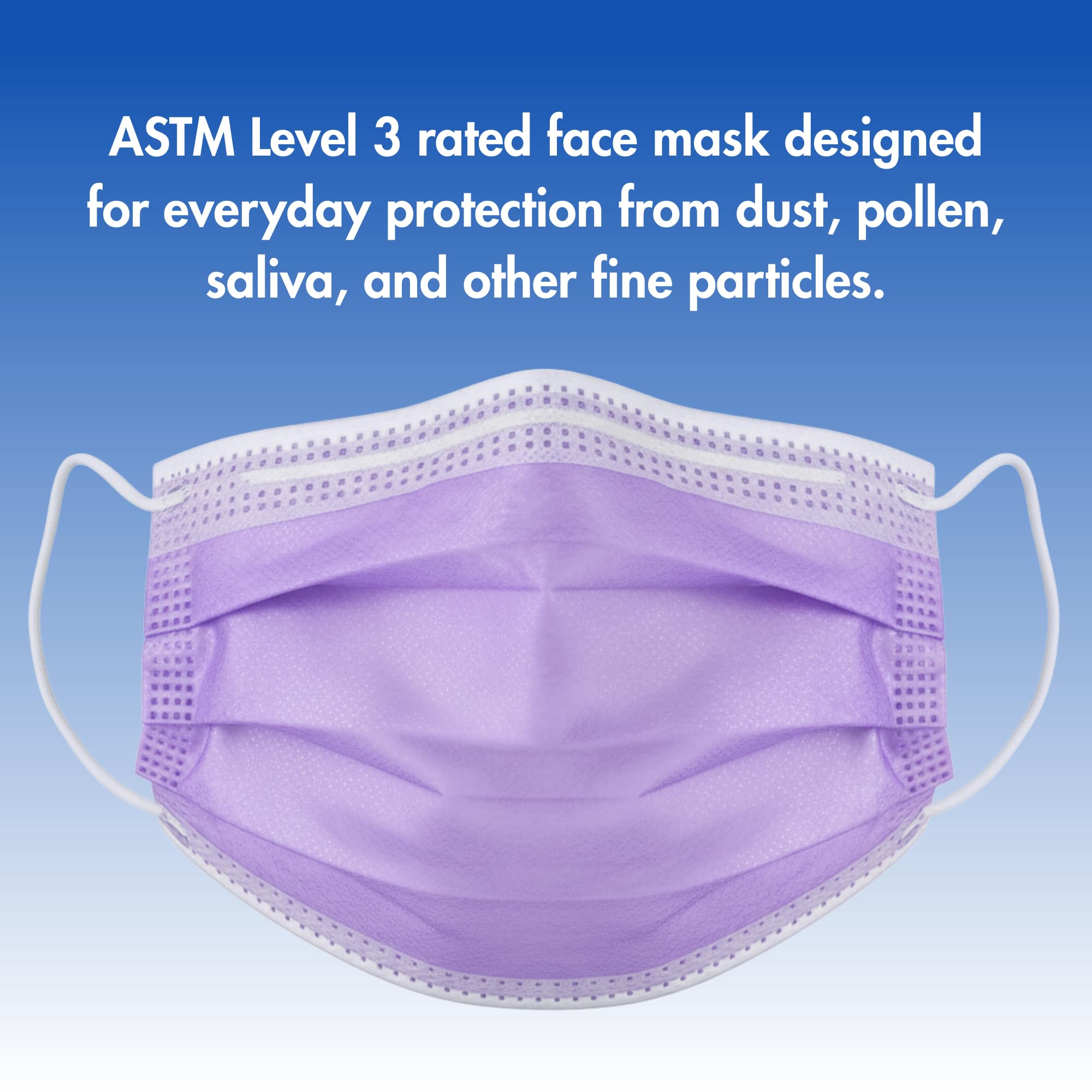 Criterion ASTM Level 3 Disposable Face Mask – Anti-Fog, Mask, 3-Ply, Fluid Resistant, Latex-Free, Flat Earloops, Adult, 50/Box