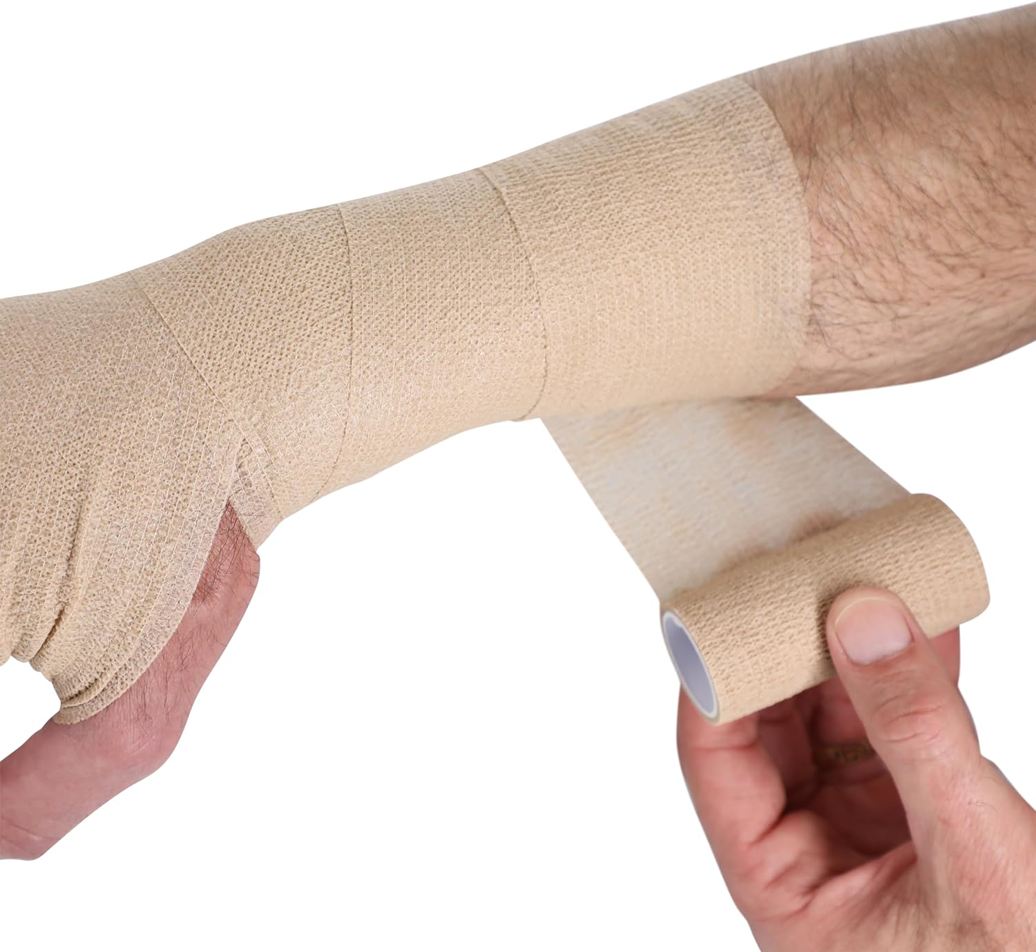 Self-Adherent Elastic Stretch Bandage, 2" x 5 Yards, Tan