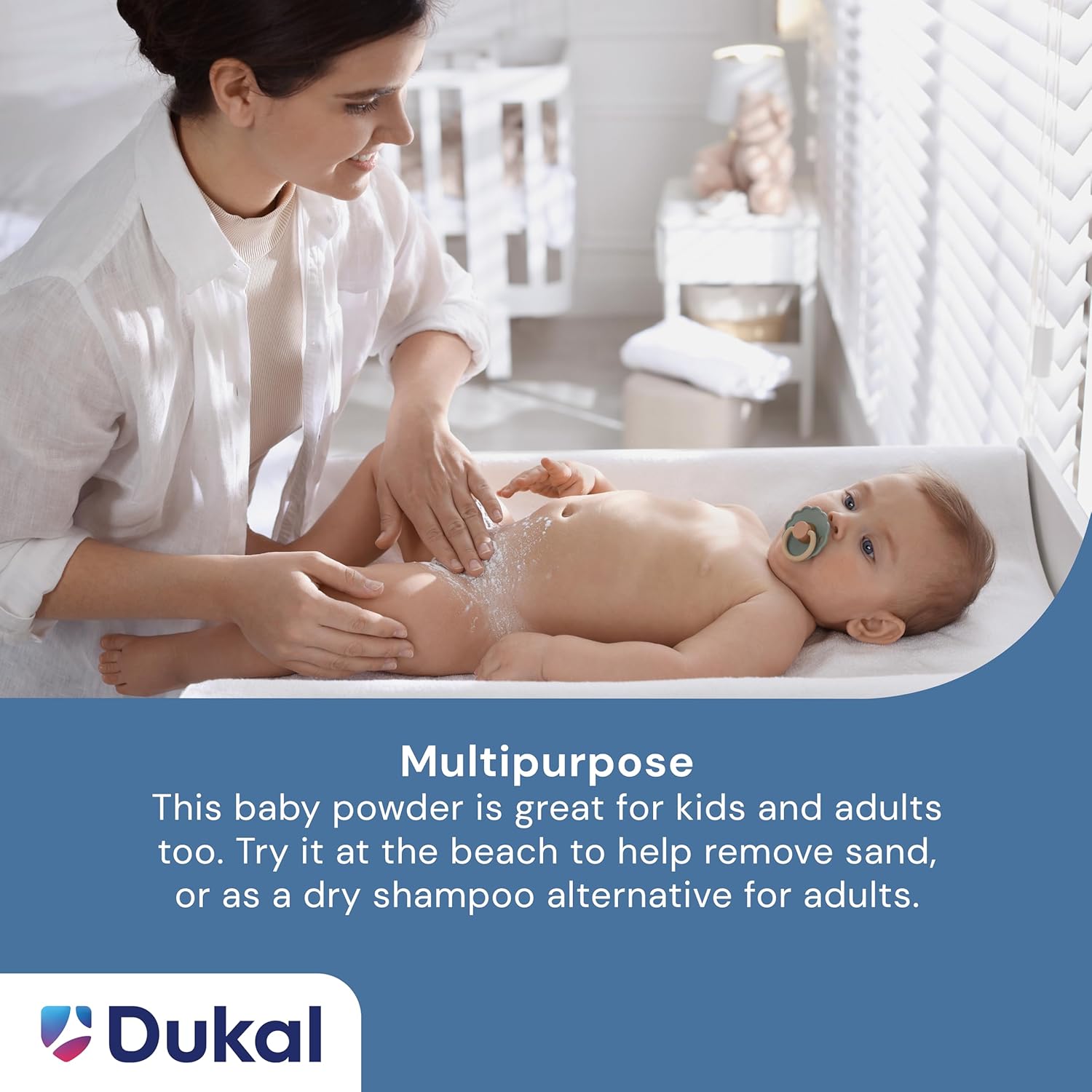 Dukal DawnMist Premium Baby Powder – 14 oz | Talc-Free, Hypoallergenic, with Aloe & Vitamin E | Soothes and Protects Delicate Skin, Full Case (Pack of 24)