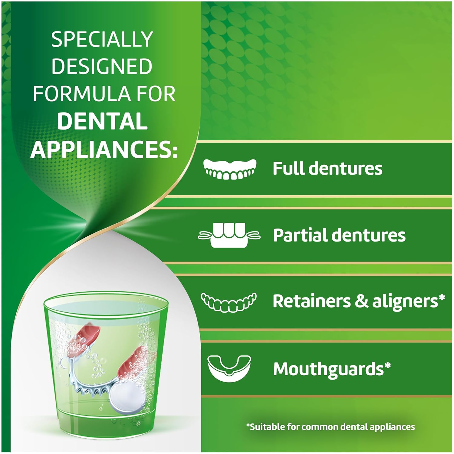 Polident 3 Minute Antibacterial Dental Appliance Cleanser Tablets, Retainer Cleaner Tablets, 60 Count