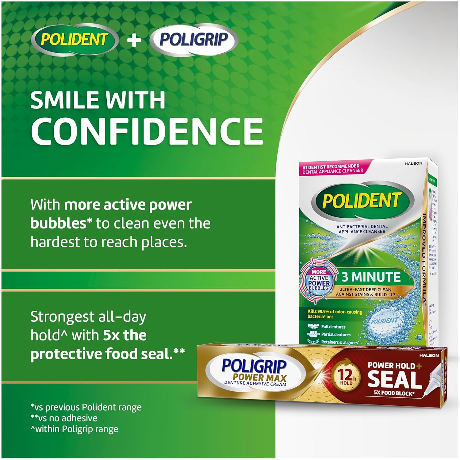 Polident 3 Minute Antibacterial Dental Appliance Cleanser Tablets, Retainer Cleaner Tablets, 60 Count