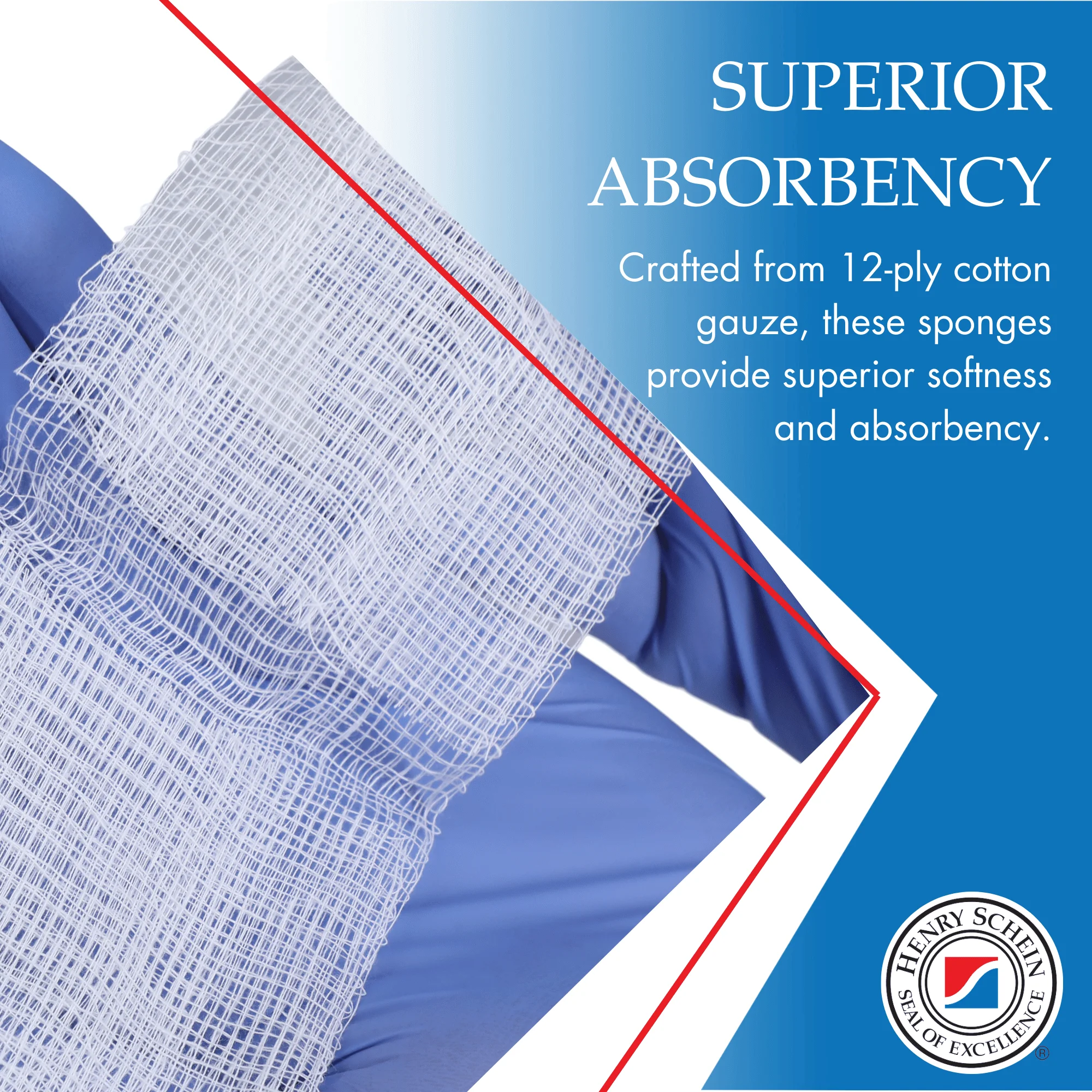 Henry Schein 200/Pack Non-Sterile Gauze Pads 4’’ x 4’’ for Wound Dressing Gauze Sponge-Pads for Wound Care & Home First Aid Kits -12-Ply - 100% Cotton & Highly Absorbent