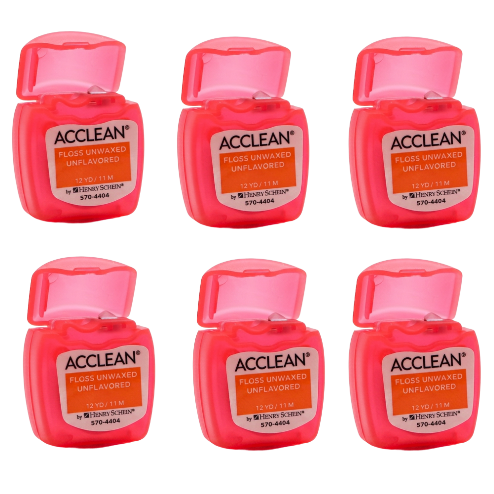 Acclean Dental Floss, Nylon, Waxed, 12 Yards, Mint Flavor, Patient Size