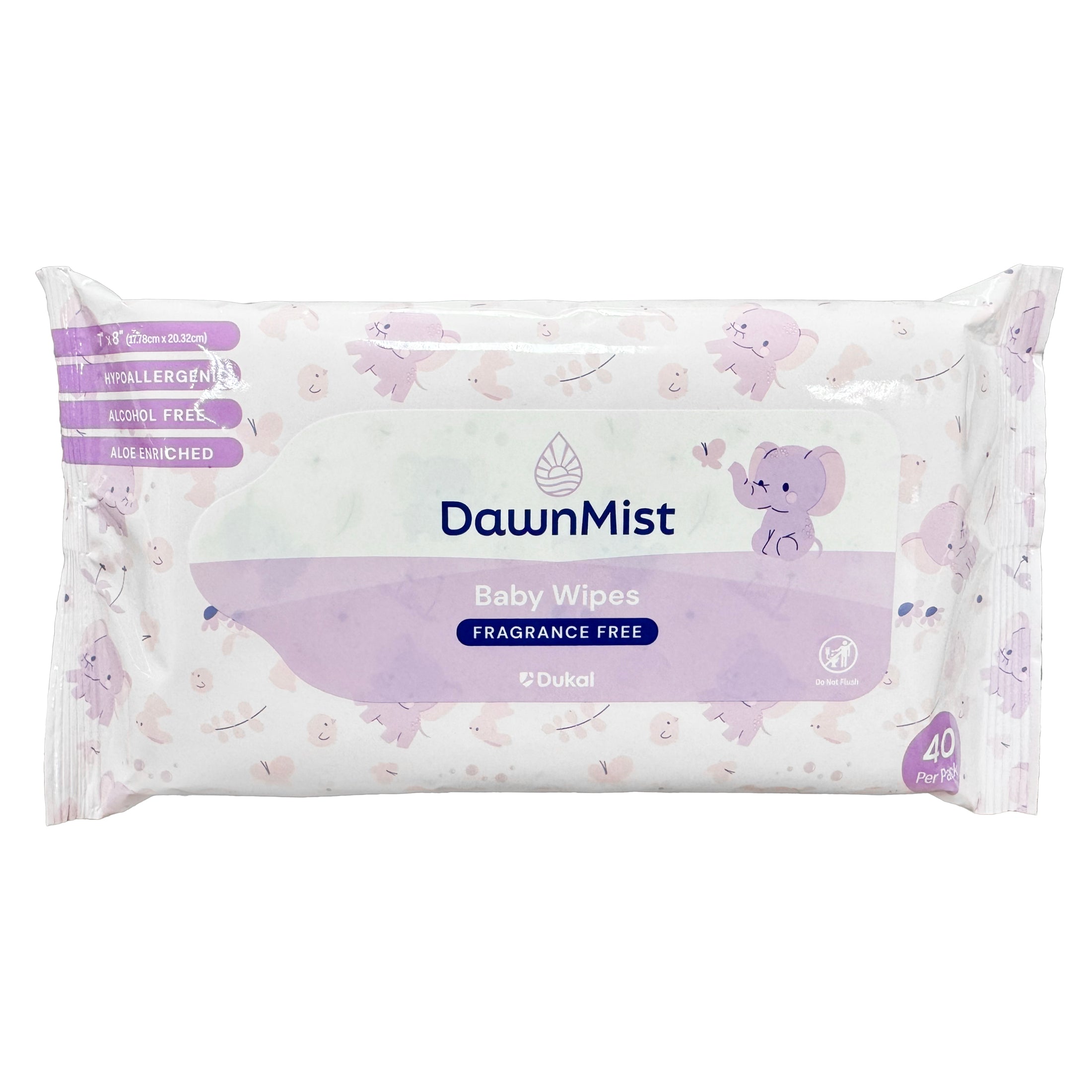 DawnMist Baby Wipes in Soft Pack with Peelable Lid, Unscented, 7" x 8"