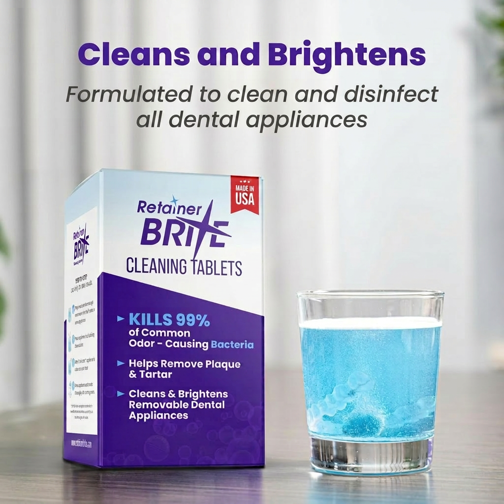 Retainer Brite Tablets for Cleaner Retainers and Dental Appliances - 96 Count