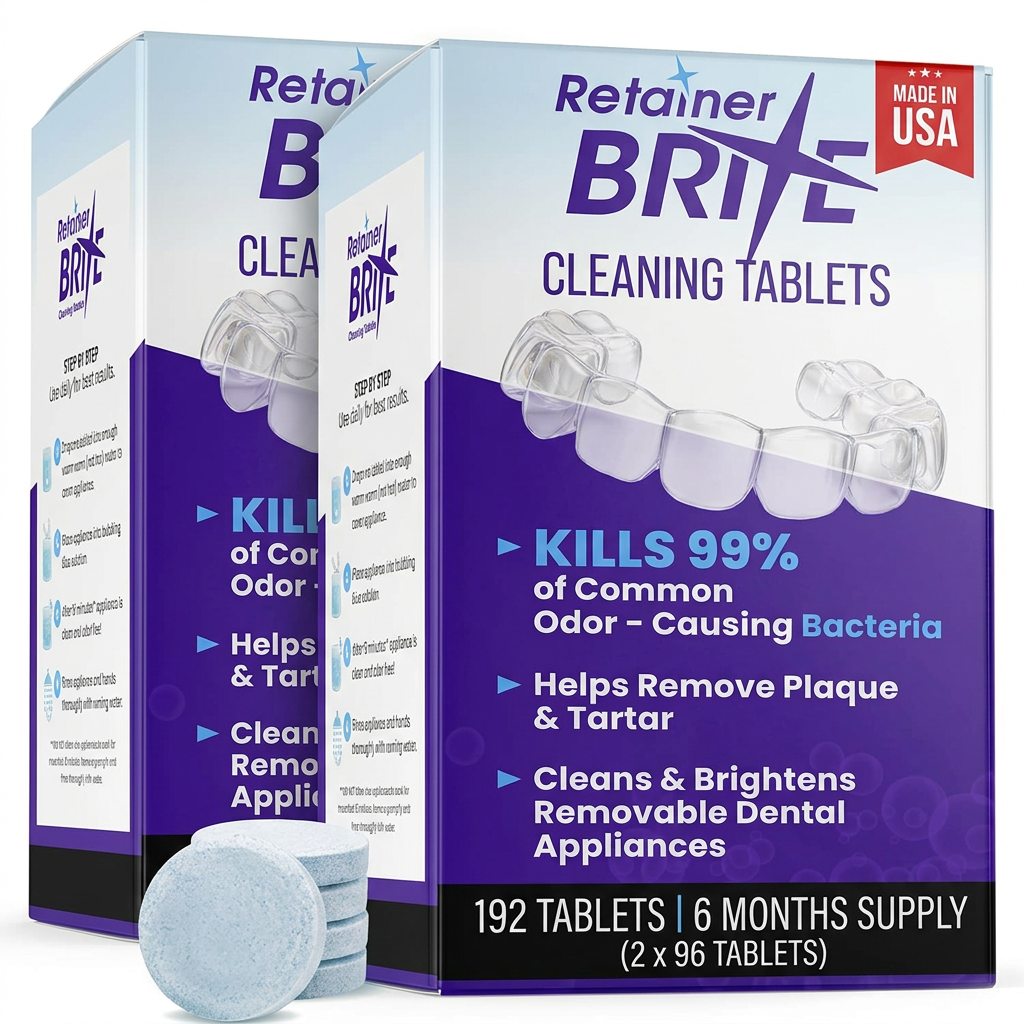 Retainer Brite Tablets for Cleaner Retainers and Dental Appliances - 96 Count