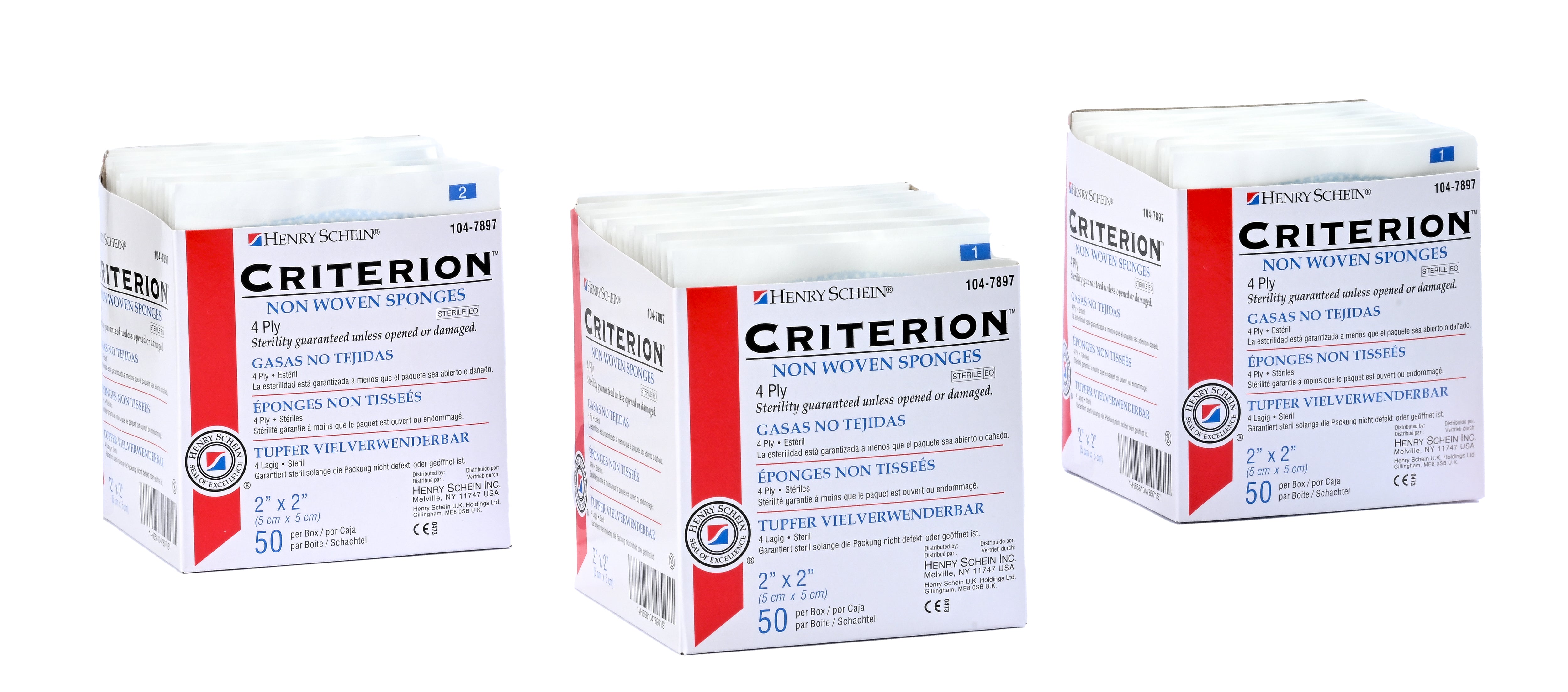 Henry Schein Rayon/Polyester Blend Non-Woven Sponges, 4 Ply Sterile, 4-Ply