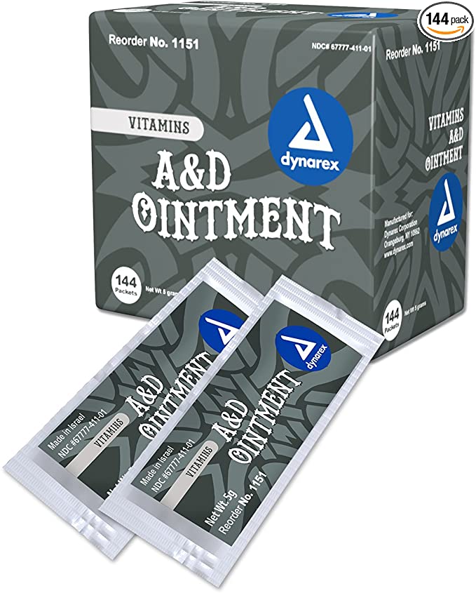 Dynarex Vitamins A & D Ointment Without Lanolin 144 5g Packets per Box