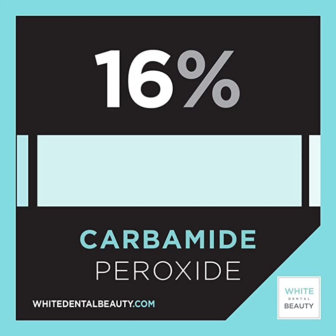 White Dental Beauty Teeth Whitening Kit; 4 Syringes of 3 ml Teeth Whitening Gel Powered by NOVON® Technology. Includes Kit, Boil & Bite Whitening Trays, and Case (16% Carbamide Peroxide)