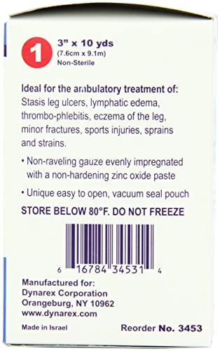 Dynarex Unna Boot Bandage, 3 Inches X 10 Yards, 12 Count