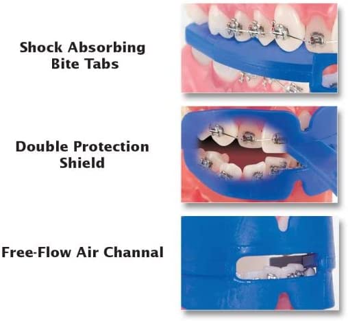 Ortho Technology Ultra-Guard All Sport Mouthguard with Professional Quality Helmet Strap; Specially Designed for Athletes with Braces. Double Protection for Both Upper and Lower Teeth