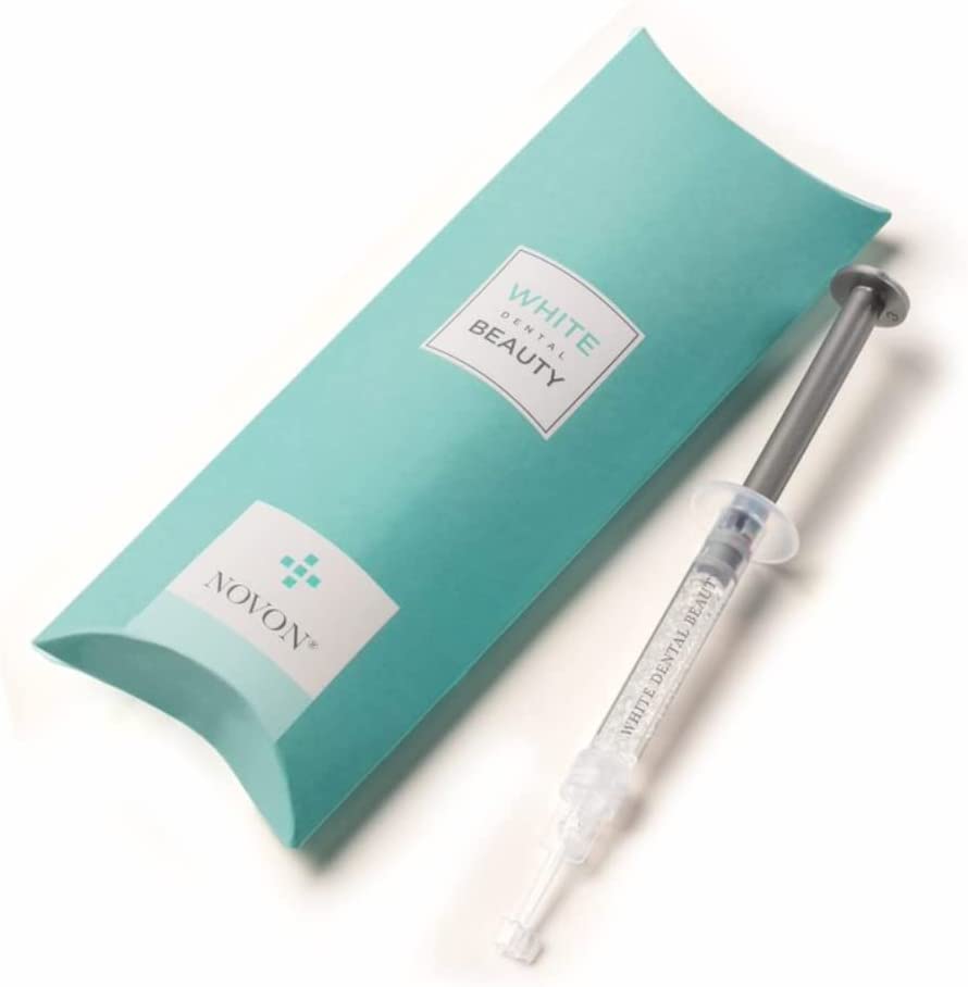 White Dental Beauty Teeth Whitening Syringe Gel Refills; 4 Syringes of 1.2 ml per Pack. Tooth Whitening System Powered by Novon Technology (10% Carbamide Peroxide)