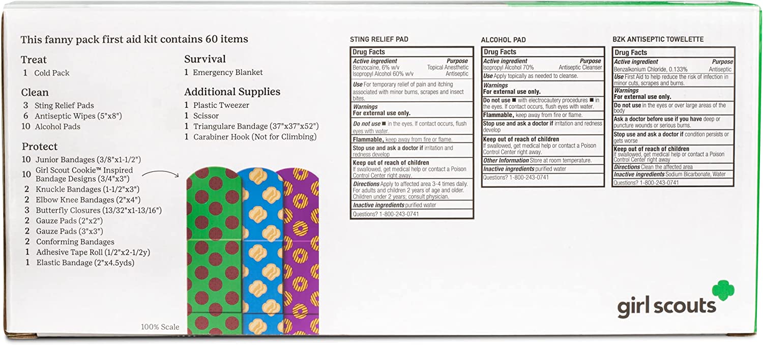 Dukal Girl Scout Fanny Pack First Aid Kit, Navy Blue, 60 Pieces