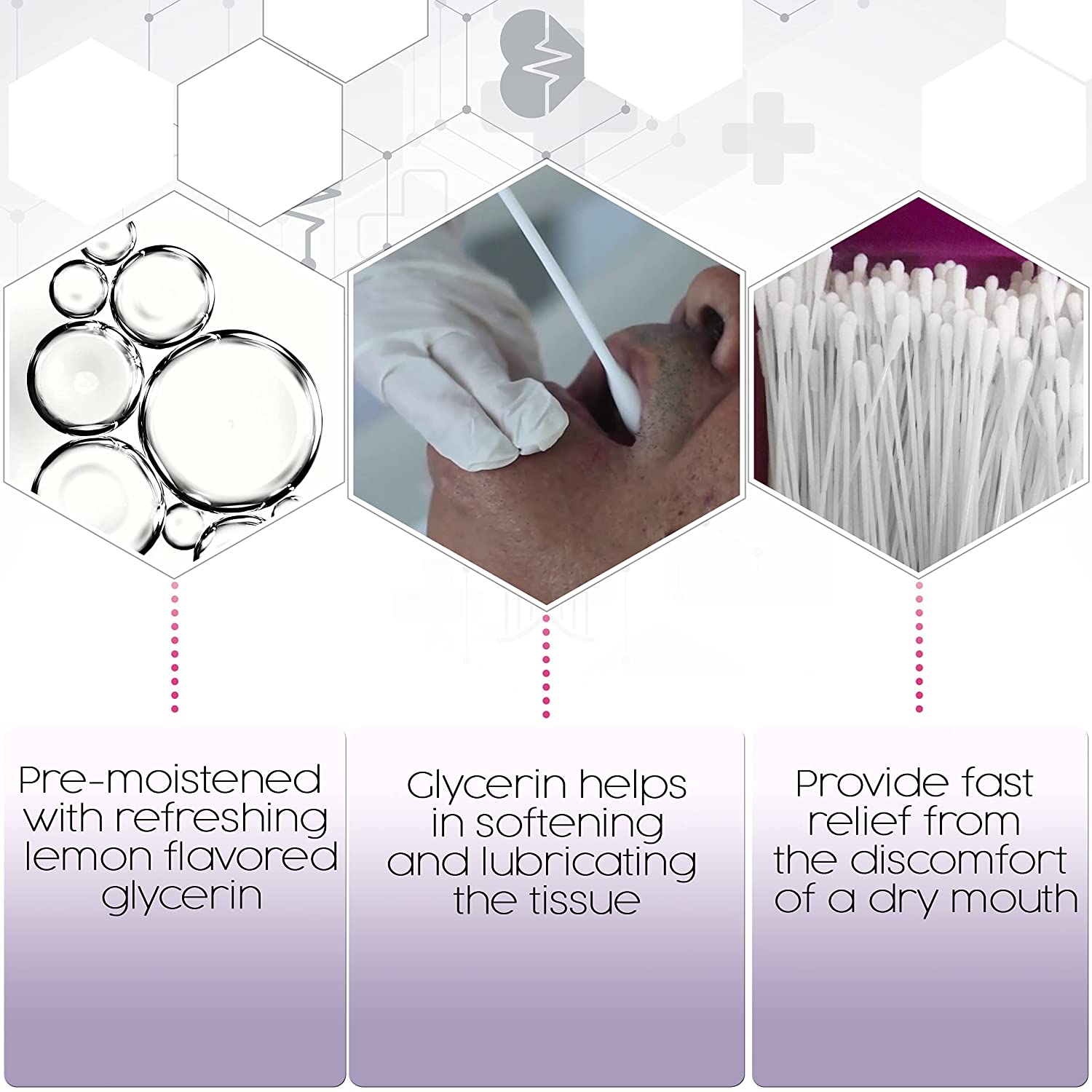 Dukal Lemon Glycerin Swabsticks 4 inch. Pack of 25 applicators. Lemon Flavored Swabsticks for Oral Care. Non-sterile swabsticks for Medical Applications. Convenient triples. Single use.