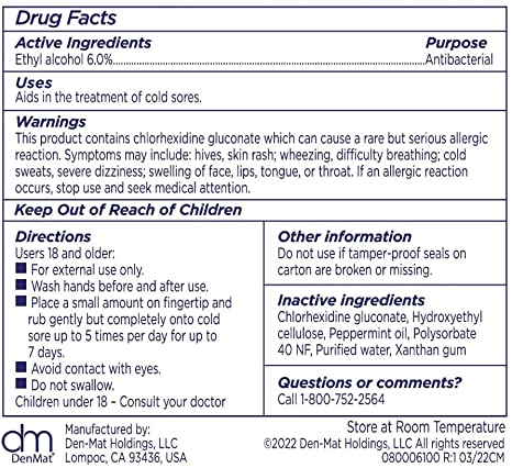 Oral ProCare Medicated Lip Treatment; Medicated Lip Gel; Invisible Gel Treatment for Lips and Healing of Cold Sores (0.35 ounce tube)
