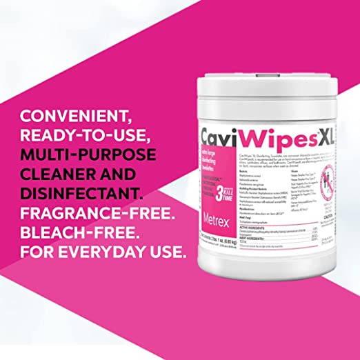 METREX 13-1150 CaviWipes Disinfecting Towelettes, X-Large for Medical Room Cleaning