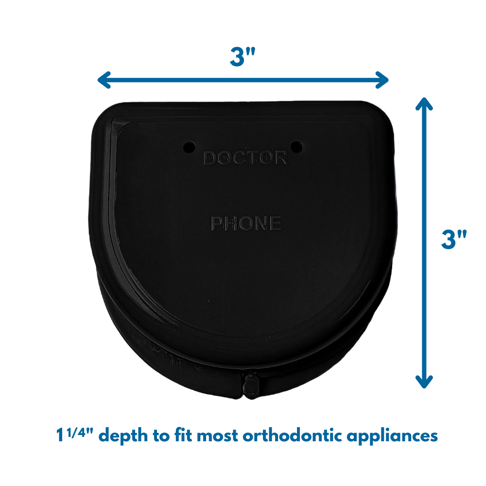 Ortho Technology 2 Pack of Retainer Cases (Available in Various Color Options); for Retainers, Dentures, Mouth Guards. With Vent Holes and Write-on I.D. Area, Secure Snap Closure