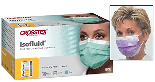 Crosstex Isofluid Face Mask Green GCIGR