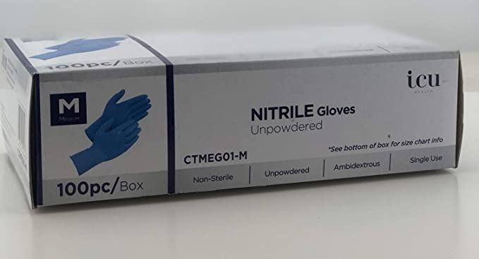 Gen-x Blue Nitrile Glove, Latex Free , Powder Free, Textured, Non-Sterile, 100pc/Box