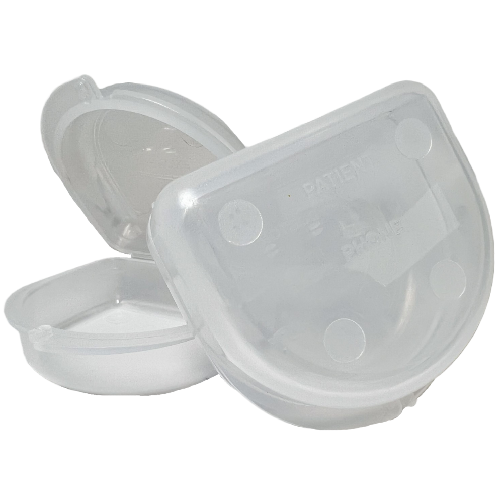 Ortho Technology 2 Pack of Retainer Cases (Available in Various Color Options); for Retainers, Dentures, Mouth Guards. With Vent Holes and Write-on I.D. Area, Secure Snap Closure