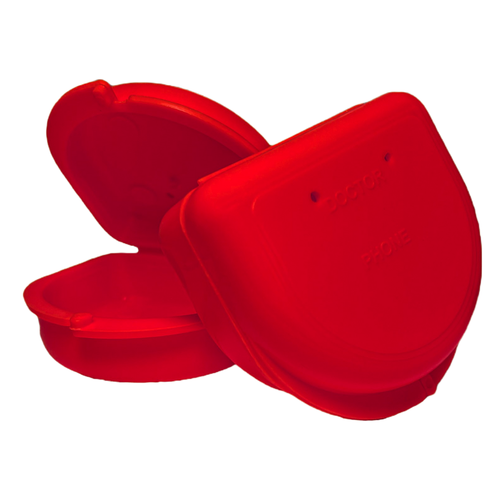 Ortho Technology 2 Pack of Retainer Cases (Available in Various Color Options); for Retainers, Dentures, Mouth Guards. With Vent Holes and Write-on I.D. Area, Secure Snap Closure