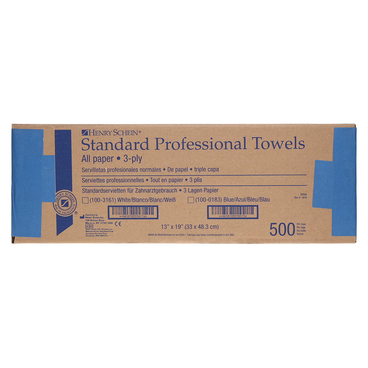 Henry Schein Patient Towels – 3-Ply Paper, 13” x 19”, 500/Case - Disposable, Latex-Free, Absorbent, Single-Use Towels for Medical & Dental Use