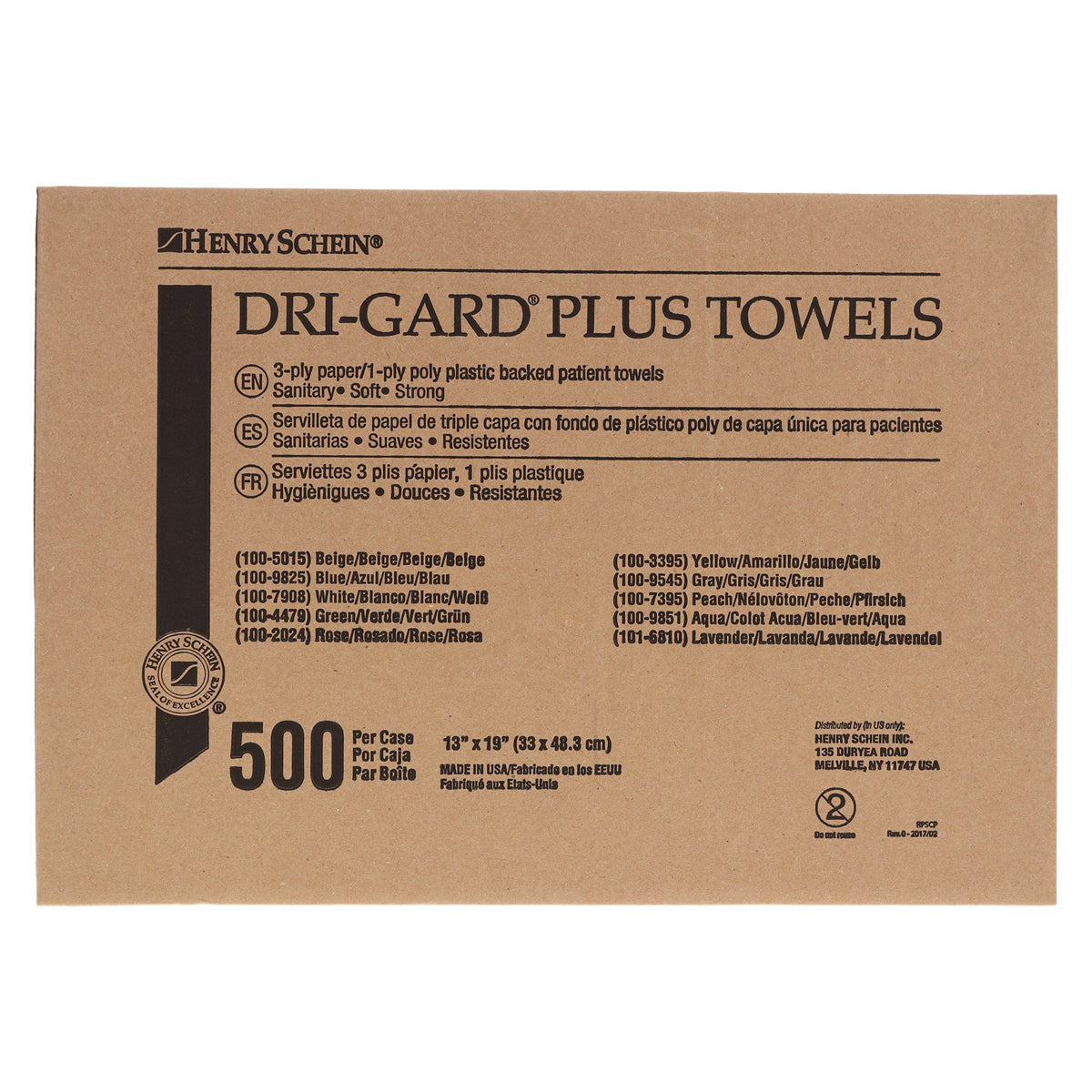 Dri-Gard Patient Towels 3-Ply Tissue/Poly – 13” x 19”, 500/Case, Disposable, Opaque Linen Finish – Durable, Fluid-Resistant Towels for Medical, Dental, or Personal Use