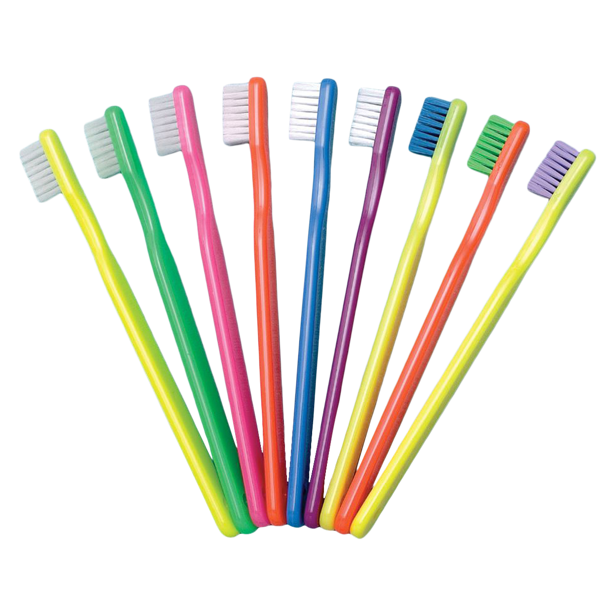 Henry Schein Acclean Child Toothbrush, Assorted Neon Colors, 24-Tuft Narrow Head, Soft Bristles, Manual Straight Handle, Individually Wrapped