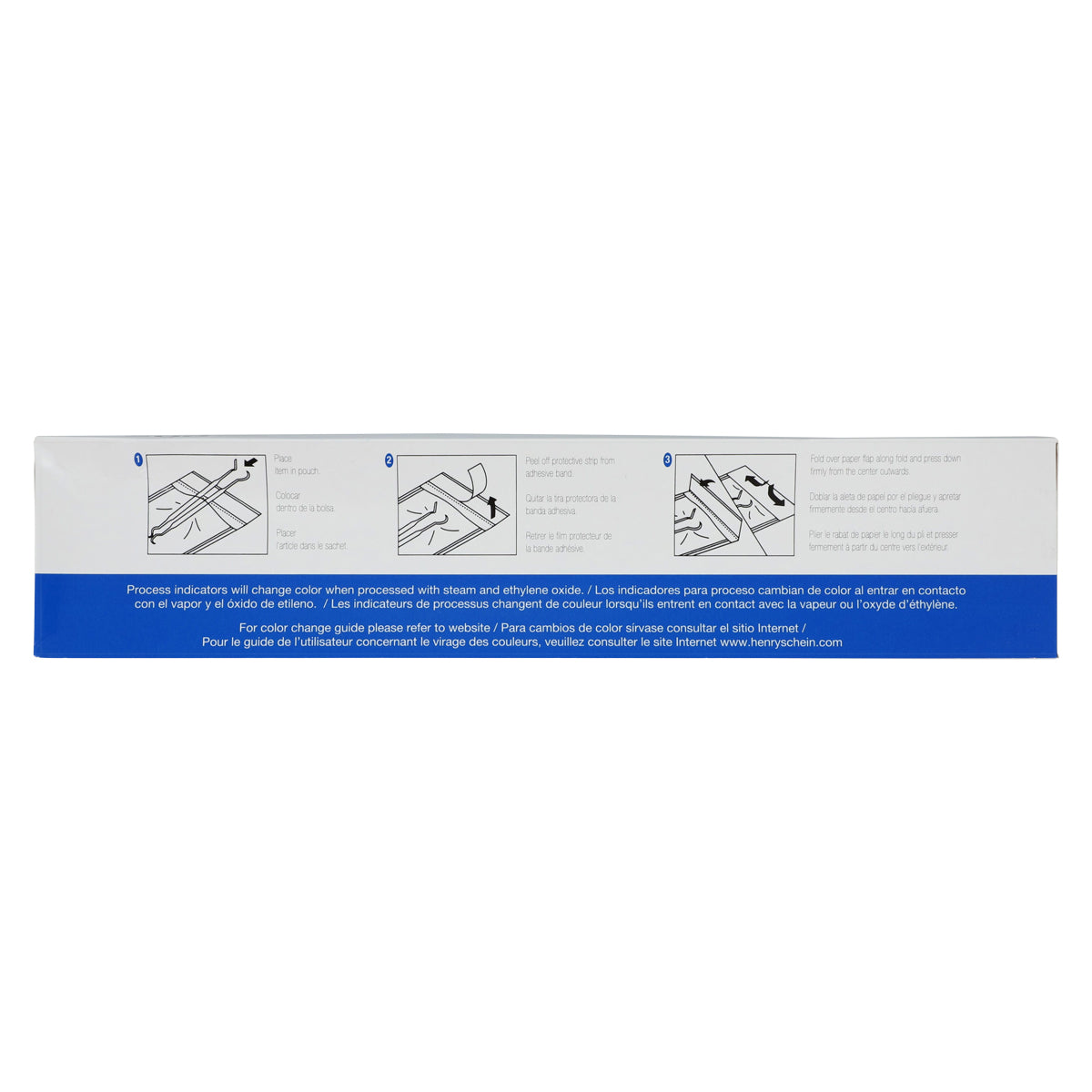 Henry Schein Self-Sealing Sterilization Pouches, Latex-Free, Built in Color Change Guide 5.25 in x 10 in 200/Bx