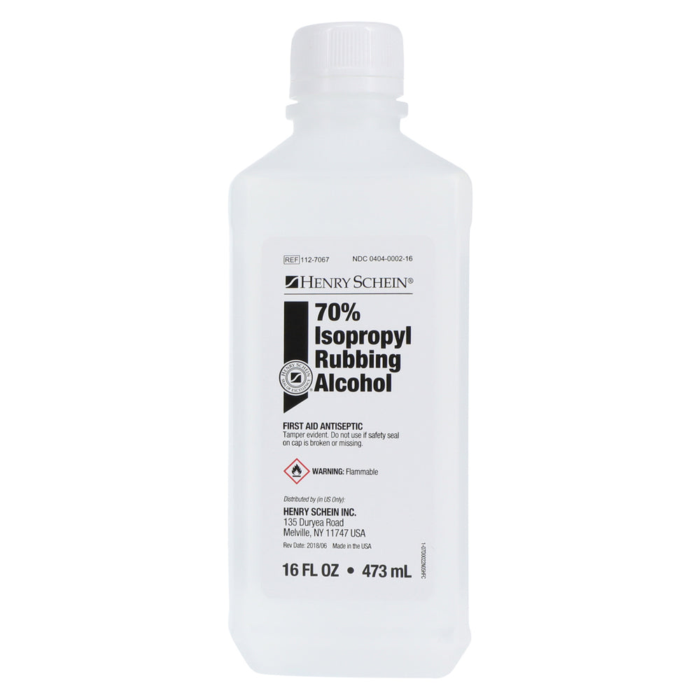 Henry Schein 70% Isopropyl Rubbing Alcohol - First Aid Antiseptic, 16