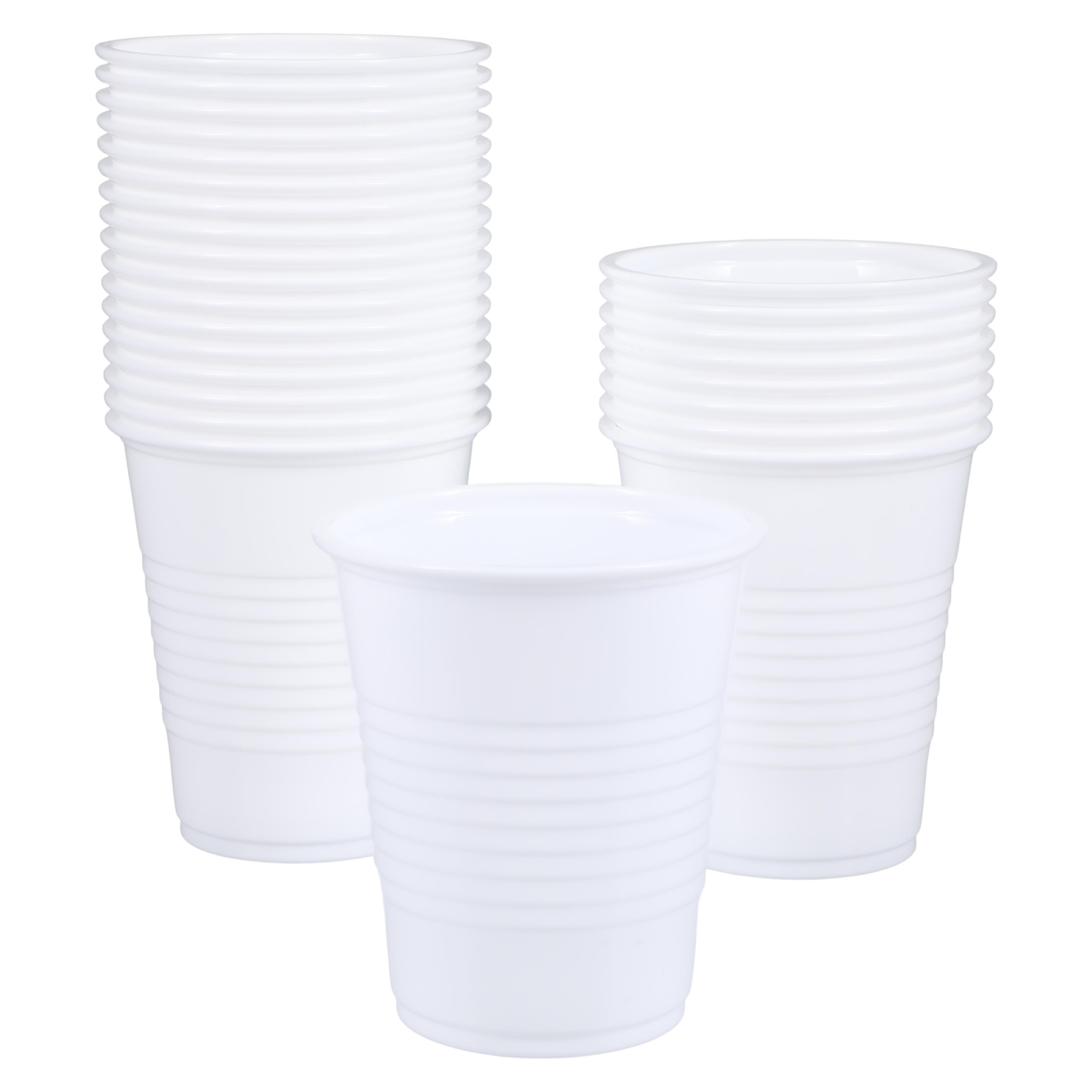 Essentials Healthcare Products Plastic Drinking Cups - White 5 oz Disoposable Cups for Cold Beverages, Parties, Office, or Medical Use - Durable & Convenient
