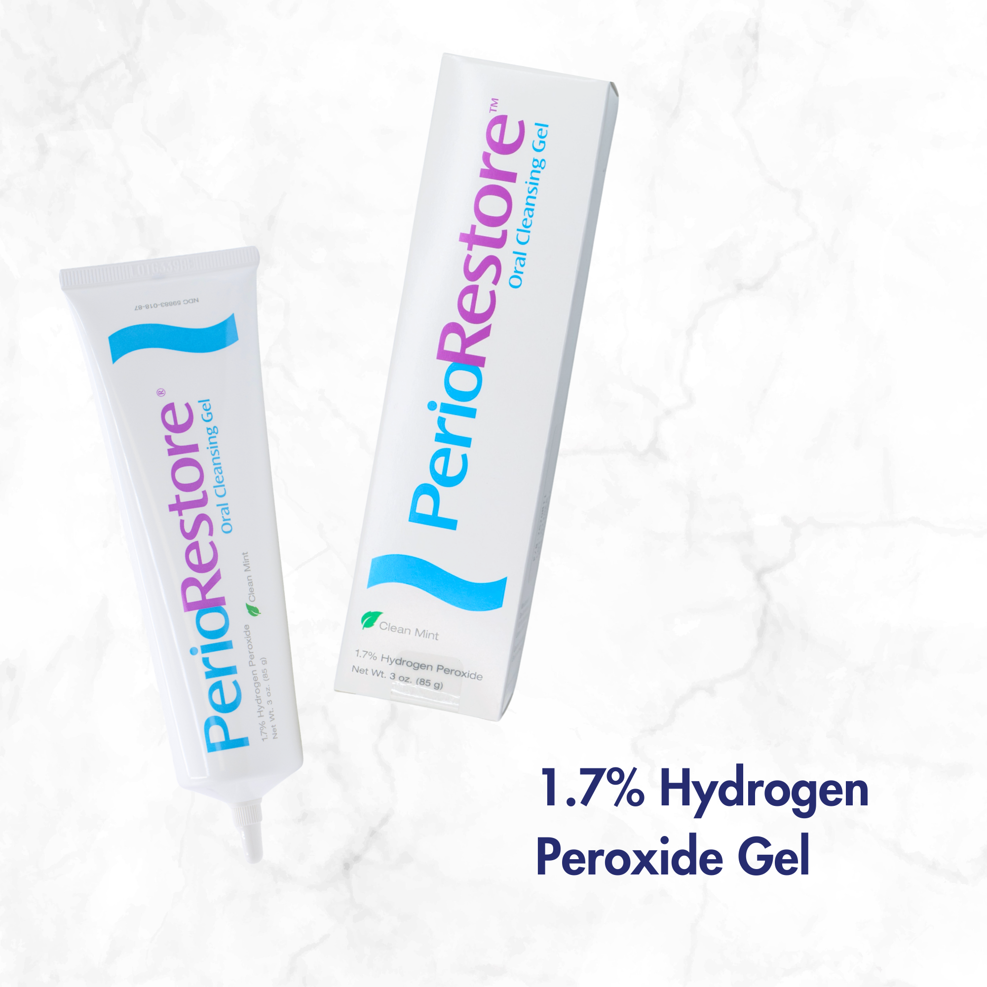 Perio Restore® Gel 3 Ounce Tube. 1.7% Hydrogen Peroxide Oral Cleansing Treatment Gel. Mint Flavor