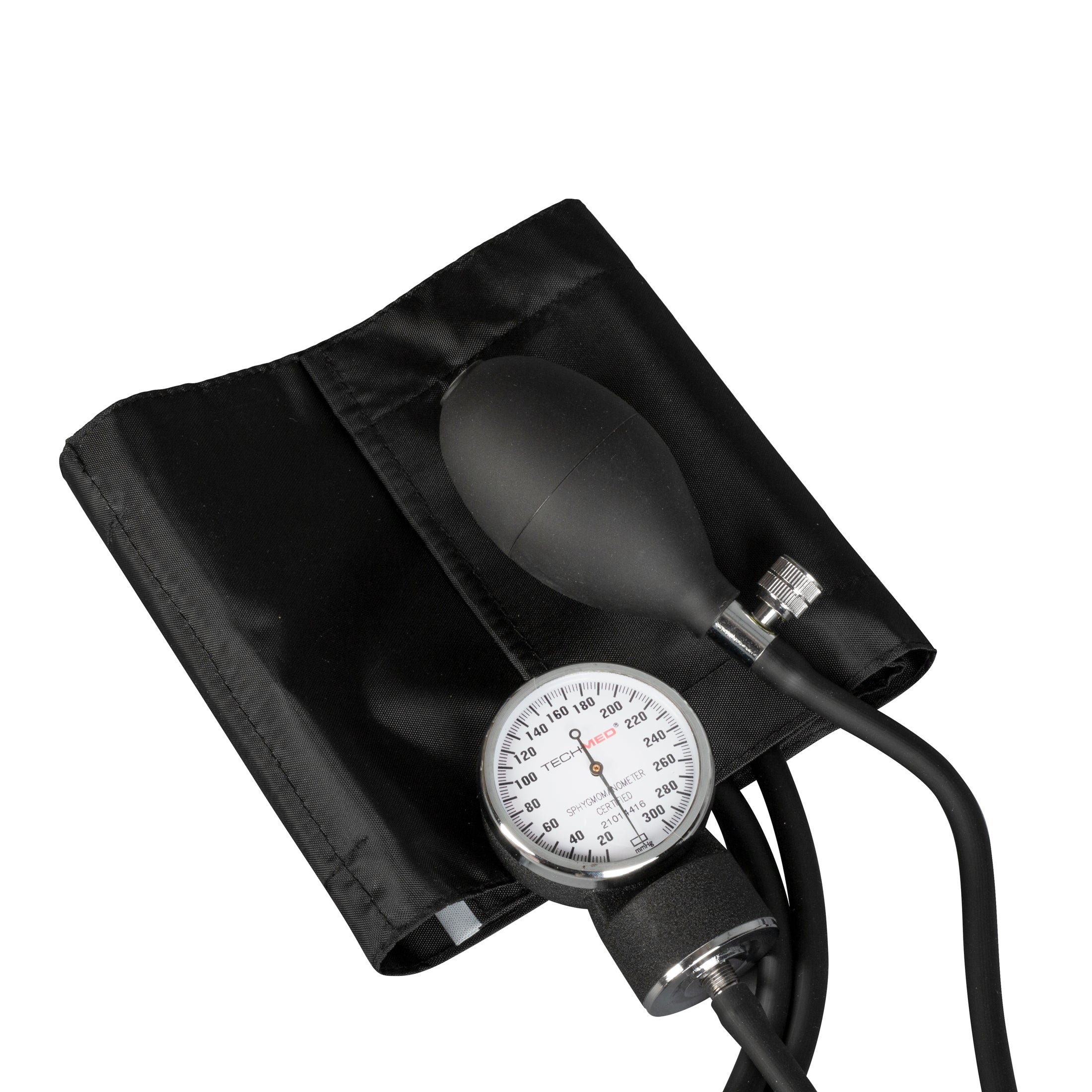 Tech-Med Standard Manual Blood Pressure Cuff | Precise Monitoring Blood Pressure Cuff Manual and Sphygmomanometer | Black Nylon BP Cuff Manual