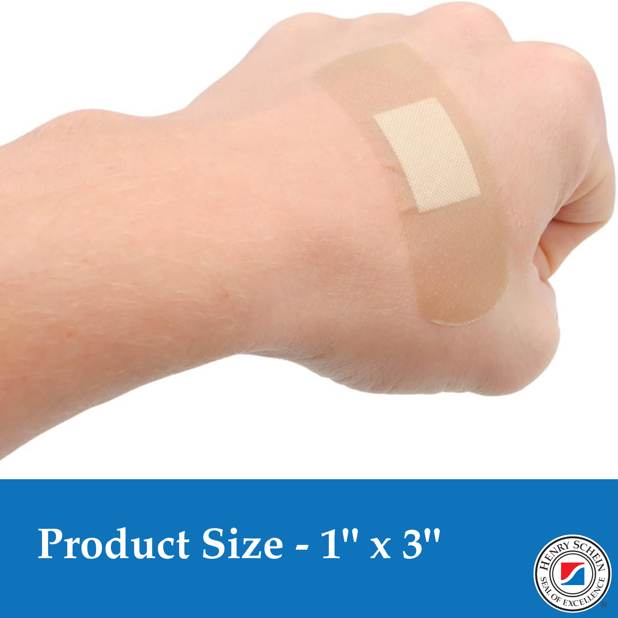 Henry Schein Sheer Adhesive Bandages, 1" x 3" Sterile Strips | Bulk Case of 1,500 (10 Packs of 150) | Breathable, Latex-Free First Aid Bandages for School Nurses, Offices & Businesses